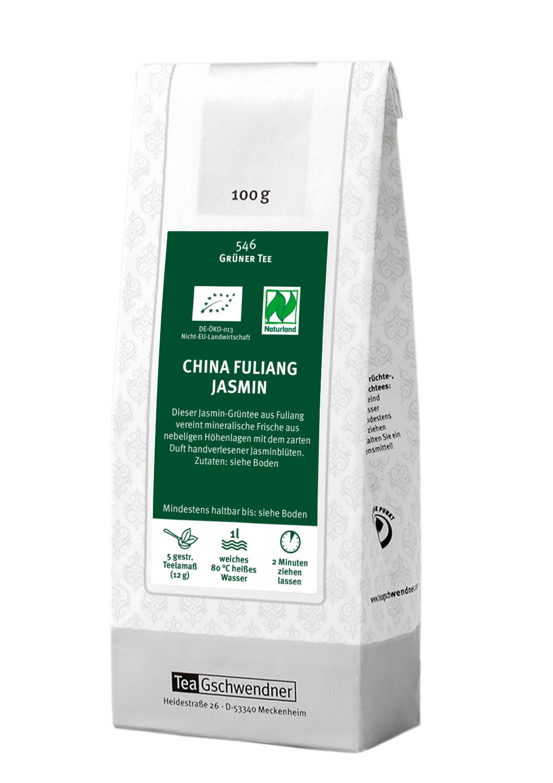 Teegschwendner Bio Grüntee China Fuliang Jasmin