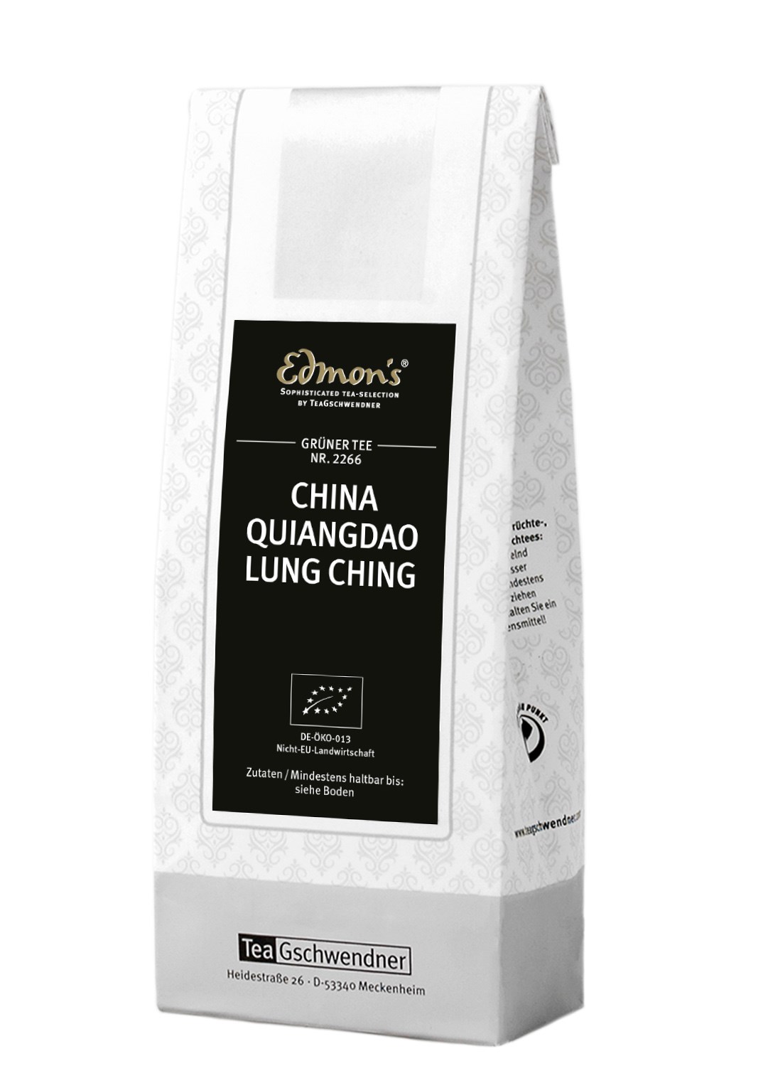 Packet of Edmon’s green tea China Quiangdao Lung Ching