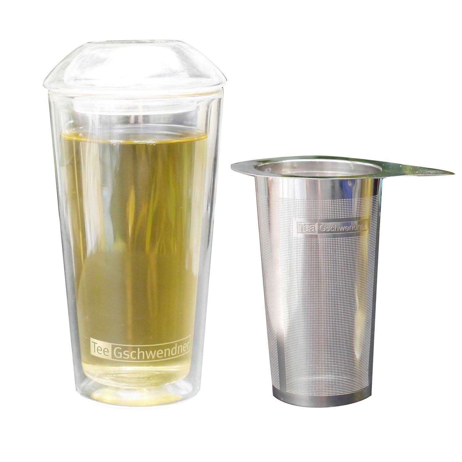 Double-walled tea glass with filter 0,34l