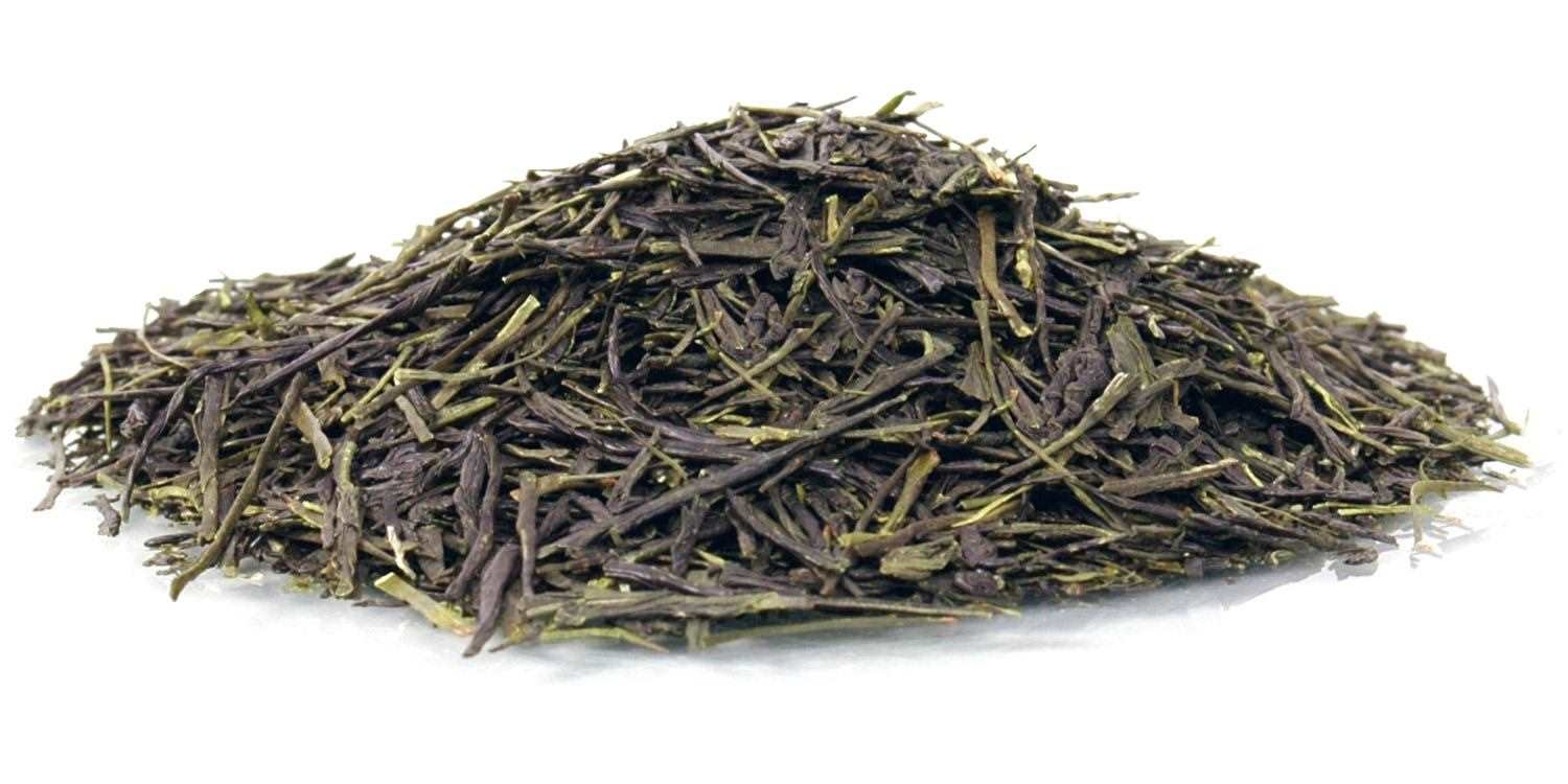 Haufen loser japanischer grüner Sencha-Tee, Grüner Tee, Tee-Blätter, Teeblätter, Lose Tee, Spitz-Tee