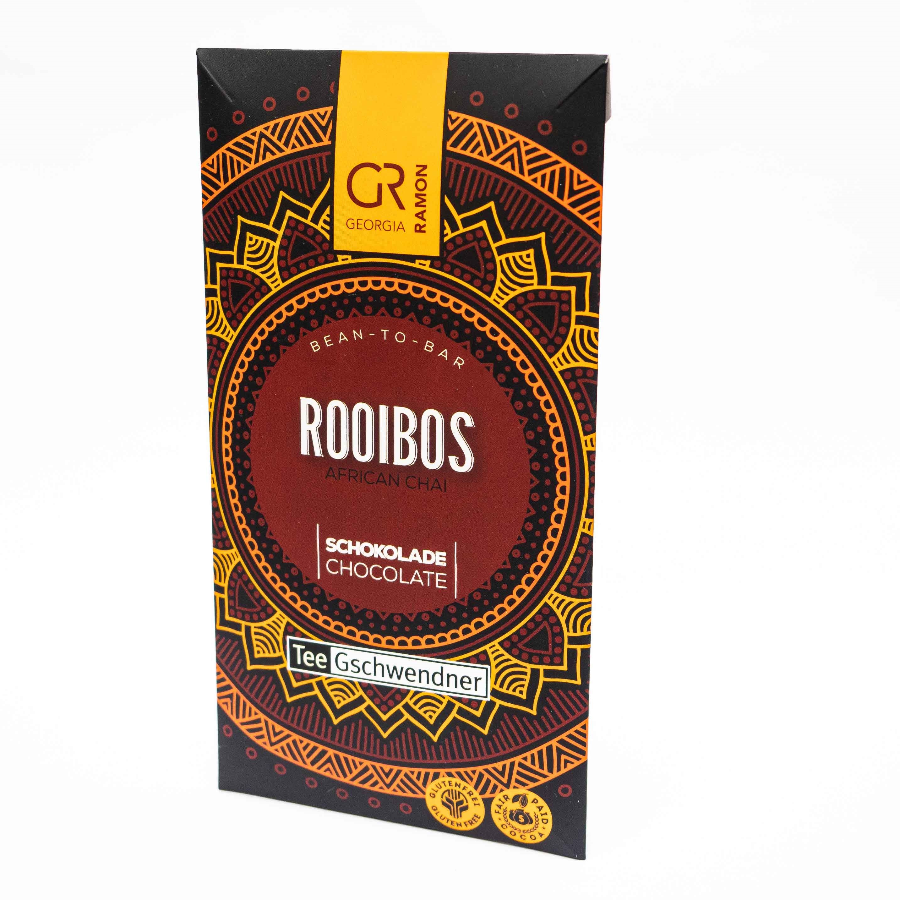 Tafel Georgia Ramon Rooibos African Chai Schokolade, Schokolade, Afrikanischer Tee, Bean-to-Bar, Rooibos, Tee-Geschwender