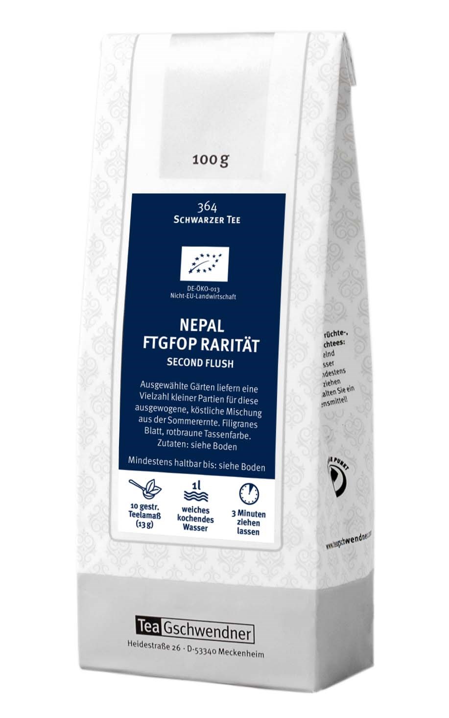 Teegschwendner Nepal FTGFOP Rarität Second Flush 100g, Schwarztee, Nepal FTGFOP Rarität, Second Flush, 100 g, 1 l