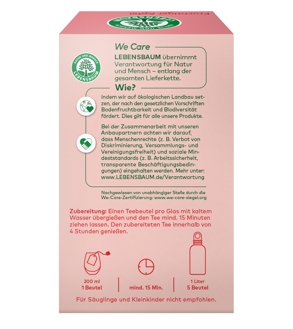 Teebeutel, Kartonverpackung, Lebensbaum, Verantwortung, Zubereitung