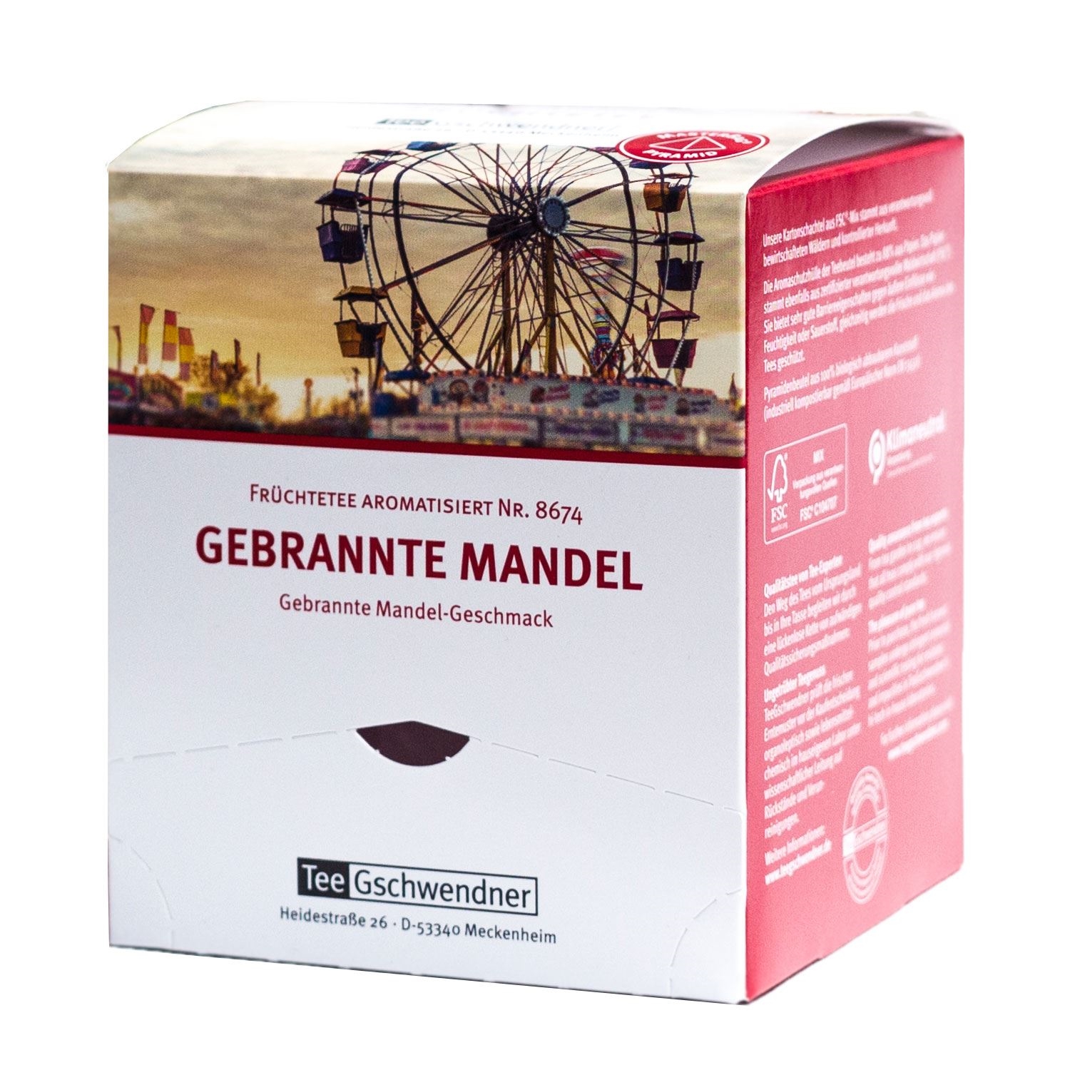 Packung Tee Gschwendner Früchtetee Gebrannte Mandel, Gebrannte Mandel, Mandel-Geschmack, Früchtetee, Kaffee-/Teeprodukt, Meckenheim