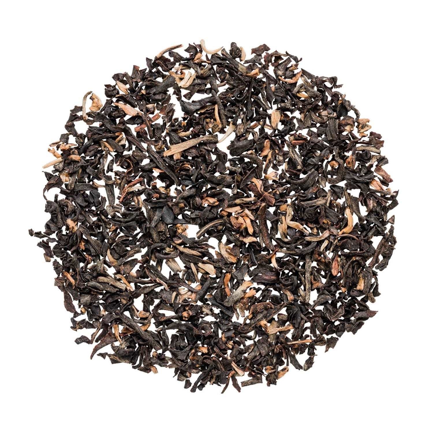 Kreis aus losen schwarzen Teeblättern, Tee, Schwarztee, Blätter, Lose-Tee, Röstung