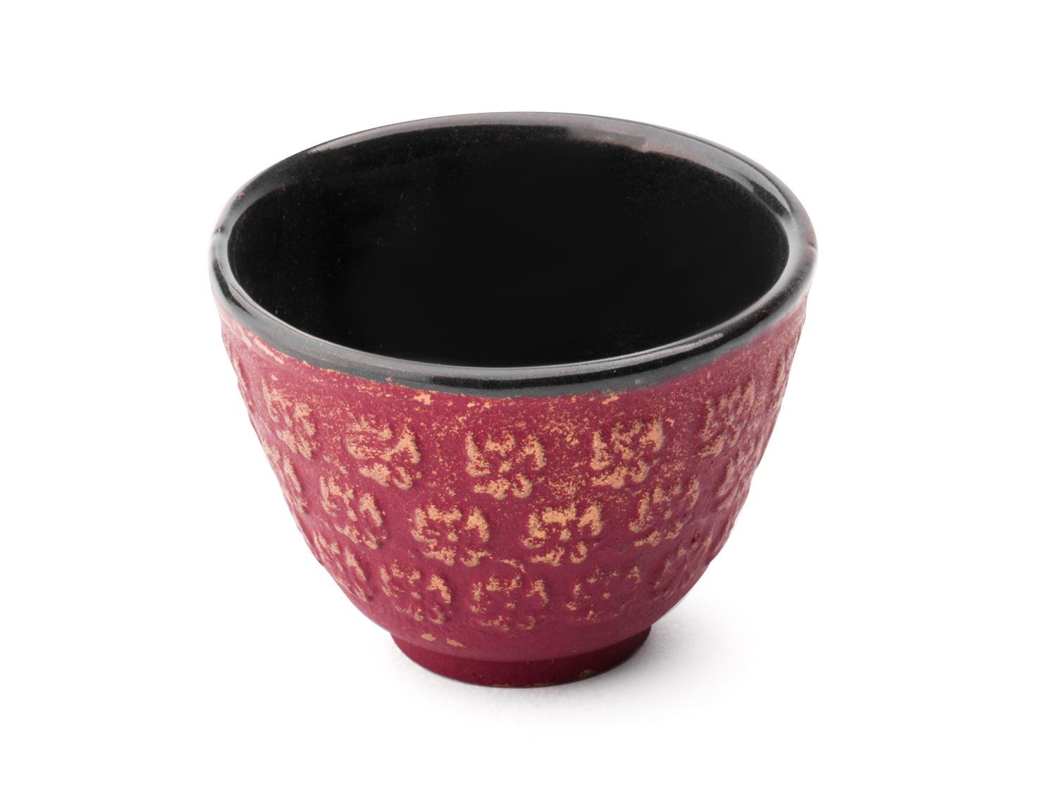 Red ceramic bowl with black inside