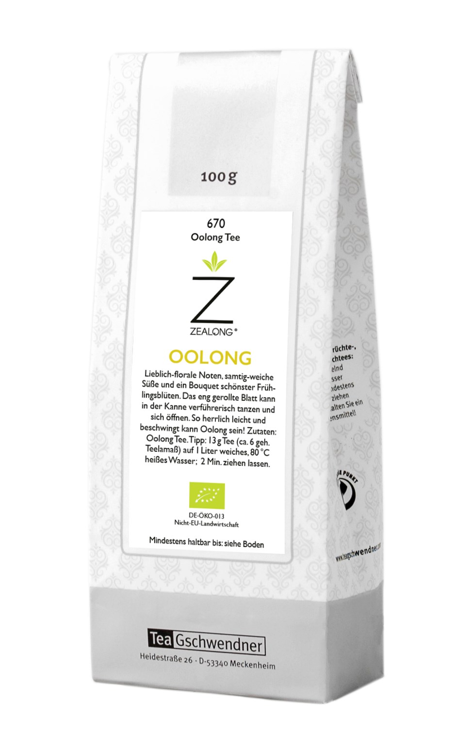 Teegschwendner Zealong Oolong Tee 100g Bio-Packung, Oolong, Tee, 100 g, ZeaLong, Teepaket