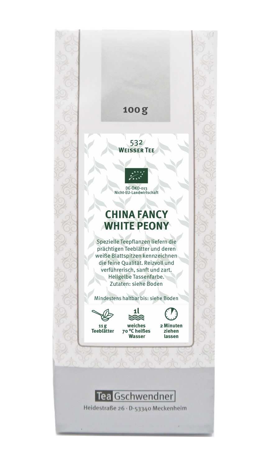China Fancy White Peony Organic