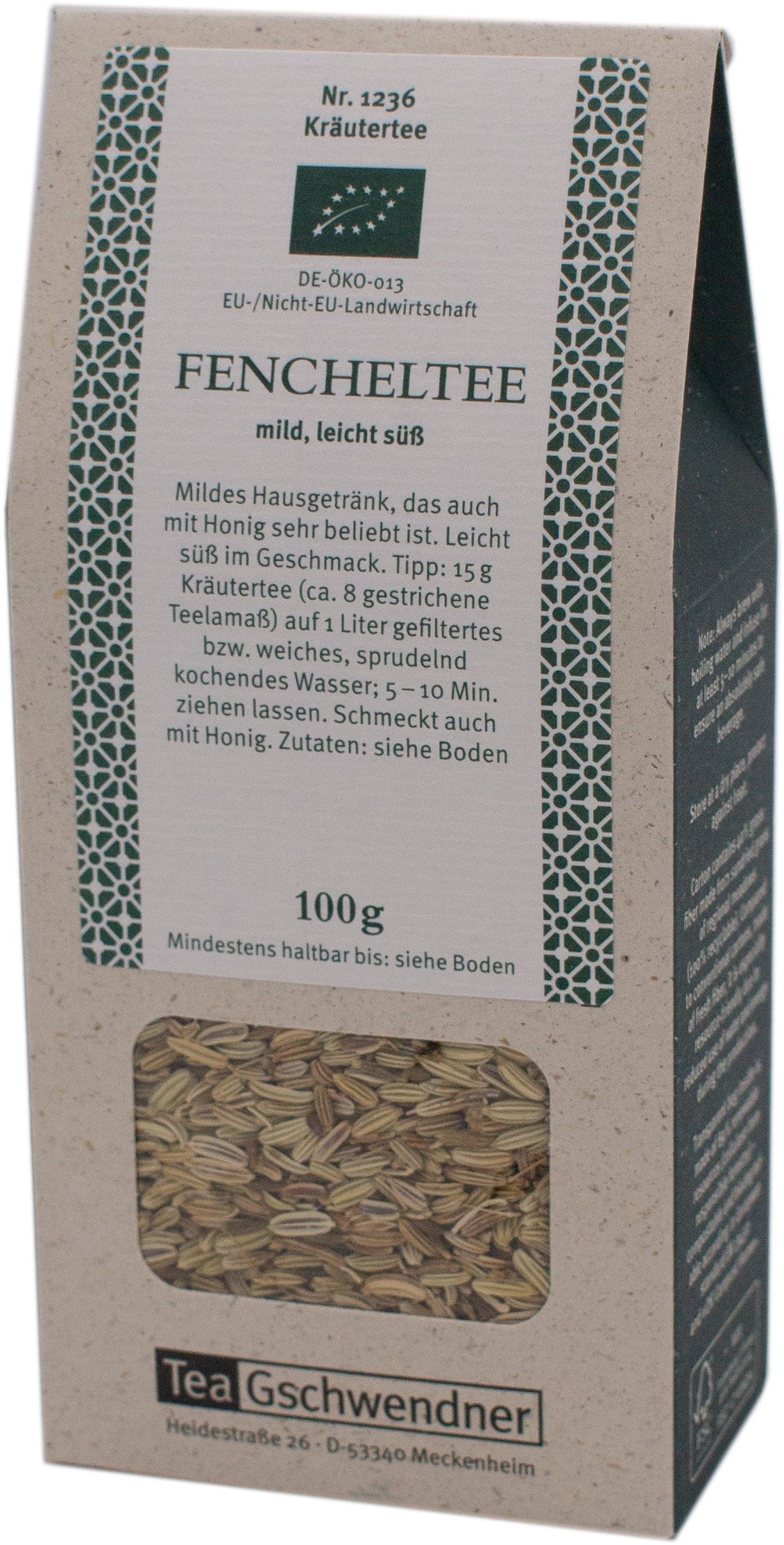 Tea Gschwendner Fencheltee mild, leicht süß 100g, Kräutertee, Teemischung, 100 g, Teeblätter, Fenne?
