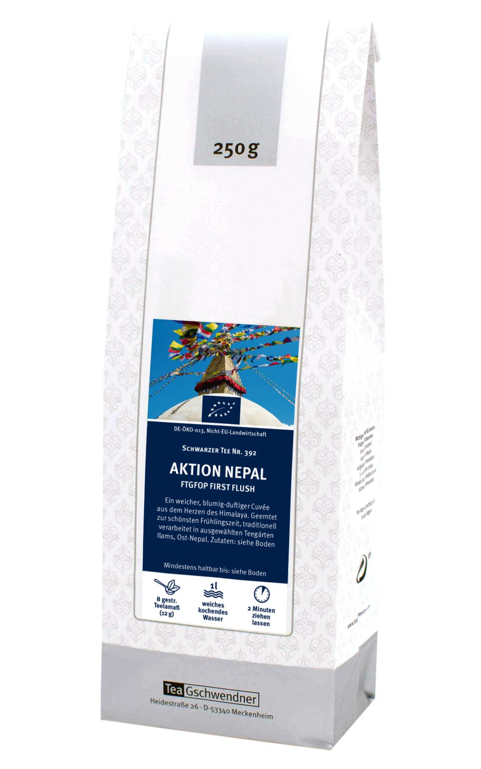 Teepackung Schwarzer Tee Aktion Nepal 250g, tee, nepal, aktiom, first flush, 250g