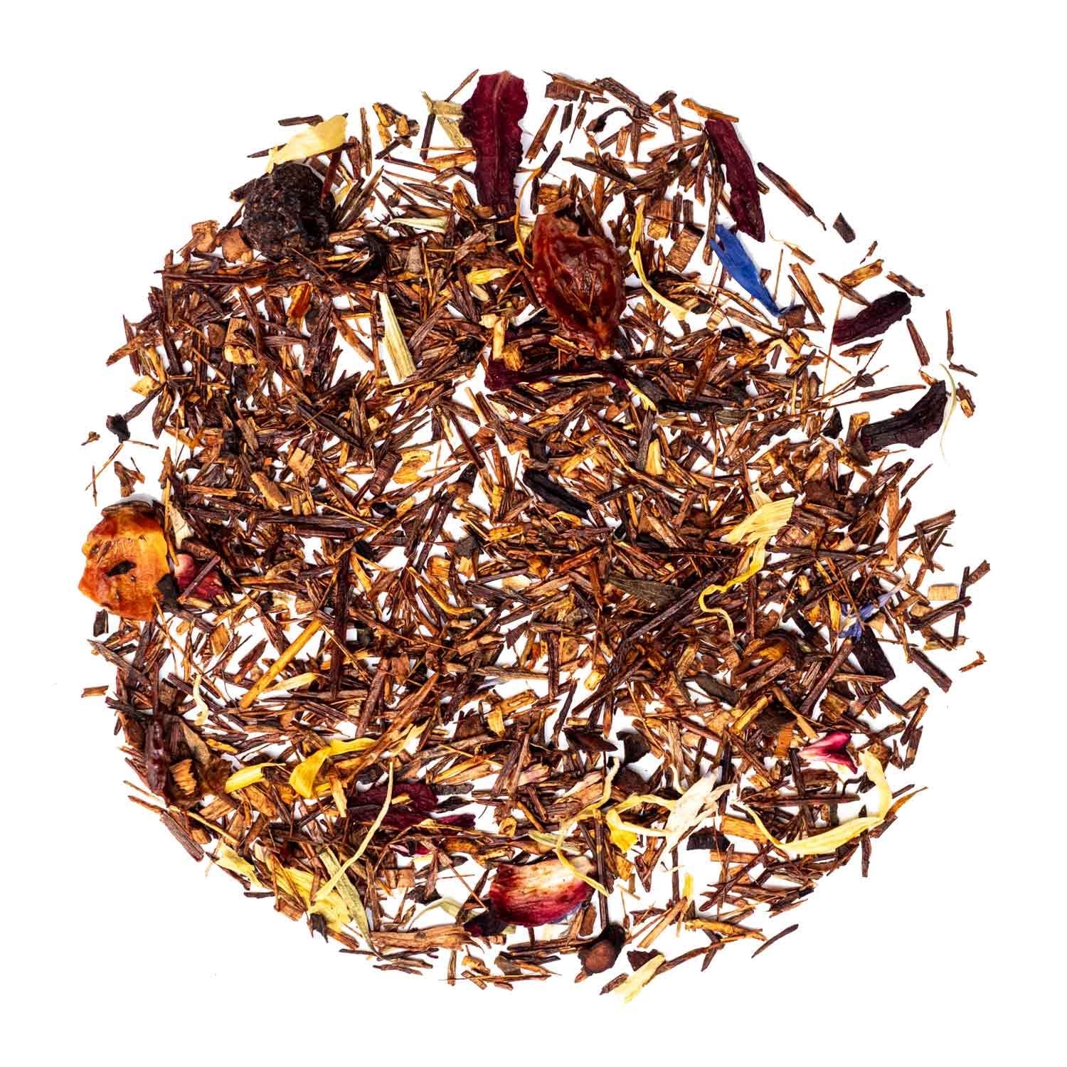 Lose Rooibos-Tee-Mischung mit Fruchtstücken, tee, Teemischung, Kräutertee, Chai, lose Blätter Tee