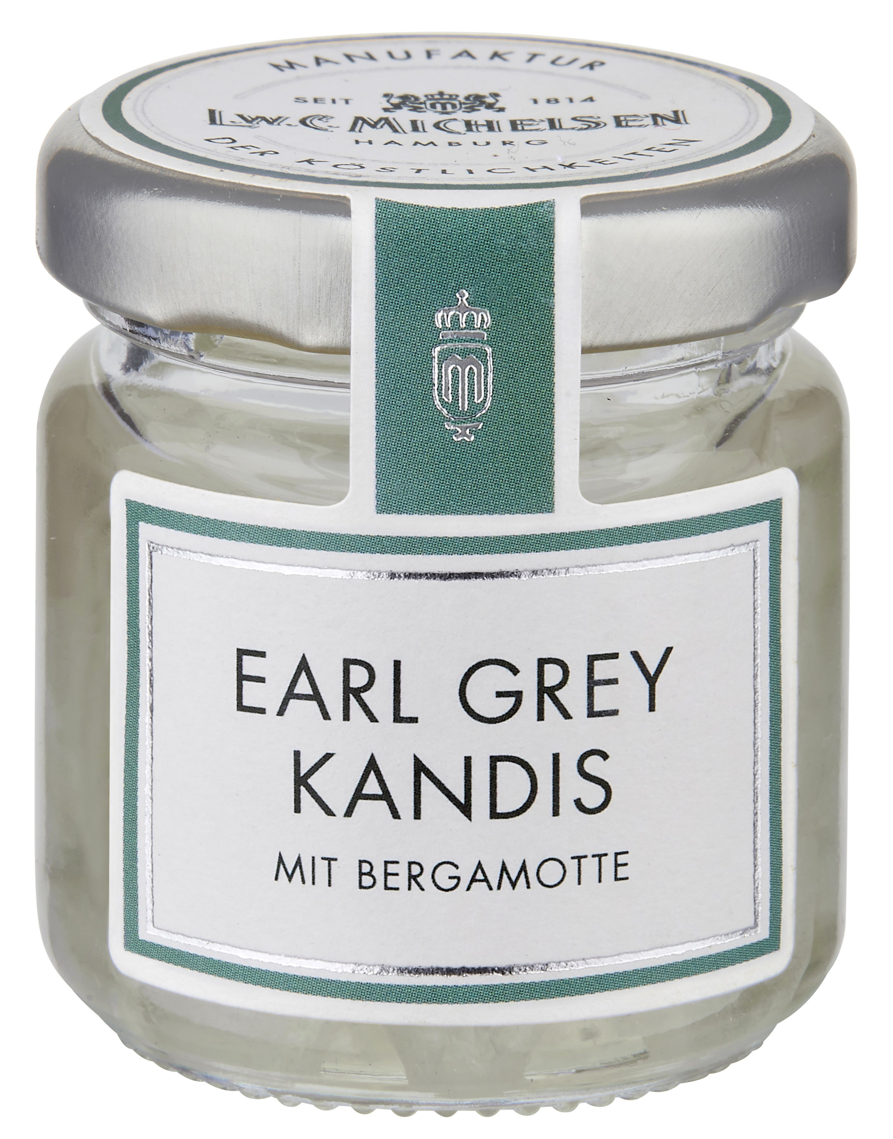 Glas Earl Grey Kandis mit Bergamotte von Michelsen, Earl Grey, Kandis, Kandis mit Bergamotte, Tee-Extrakt, Glas Jar