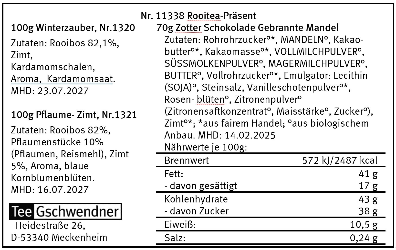 Rooibos Highlights mit Schokolade
