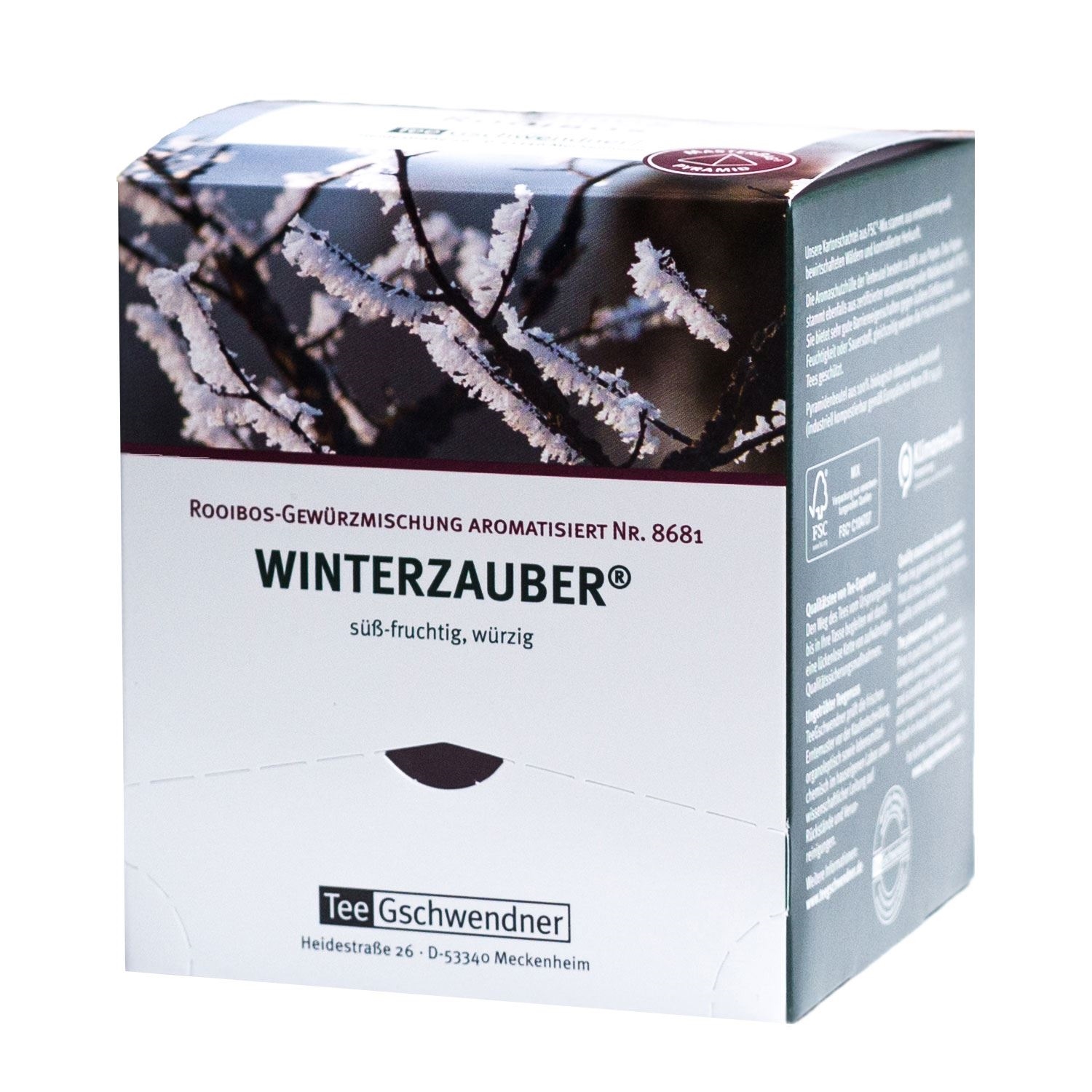 Teepackung Tee Gschwendner Winterzauber Rooibos, Winterzauber, Rooibos, Gewürzmischung, aromatisiert, Tee Gschwendner