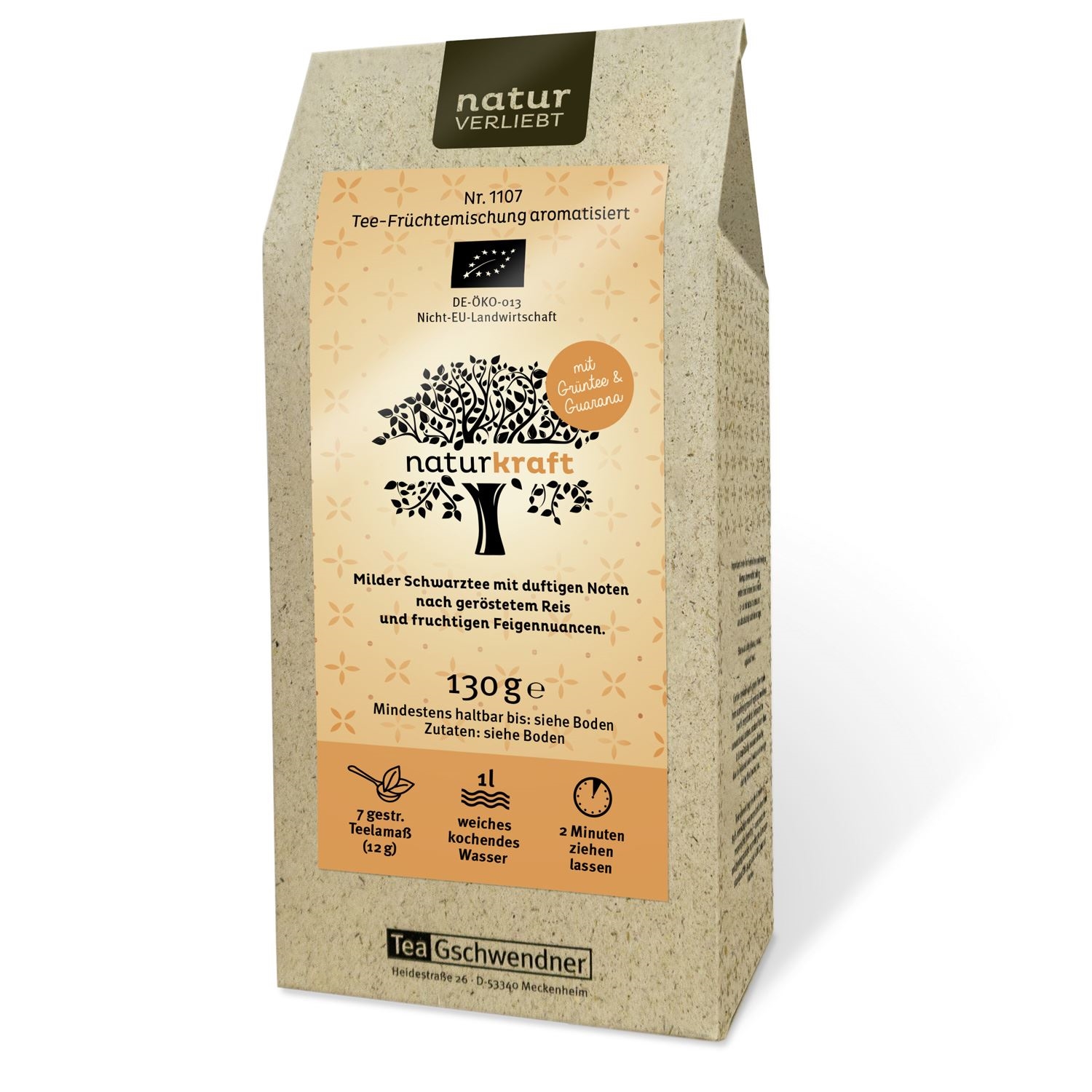 Packung Tea Gschwendner naturkraft Schwarzer Tee 130g, Kräutertee, Tee, Früchtetee, Naturkraft, 130 g