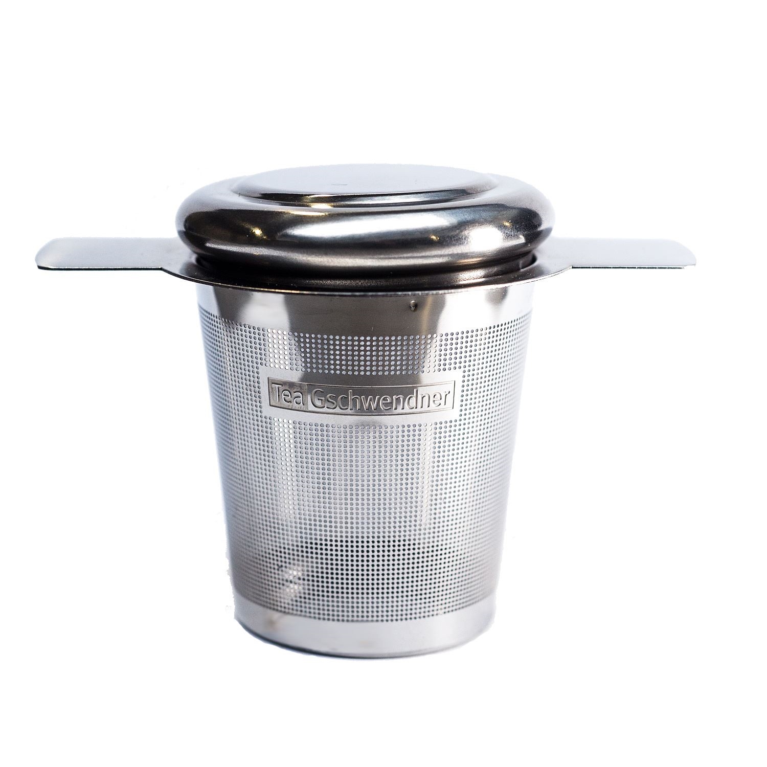 Feines Tea Gschwendner Edelstahl-Teesieb mit Deckel, Teefilter, Teesieb, Edelstahl, Netzfilter, Klapplid