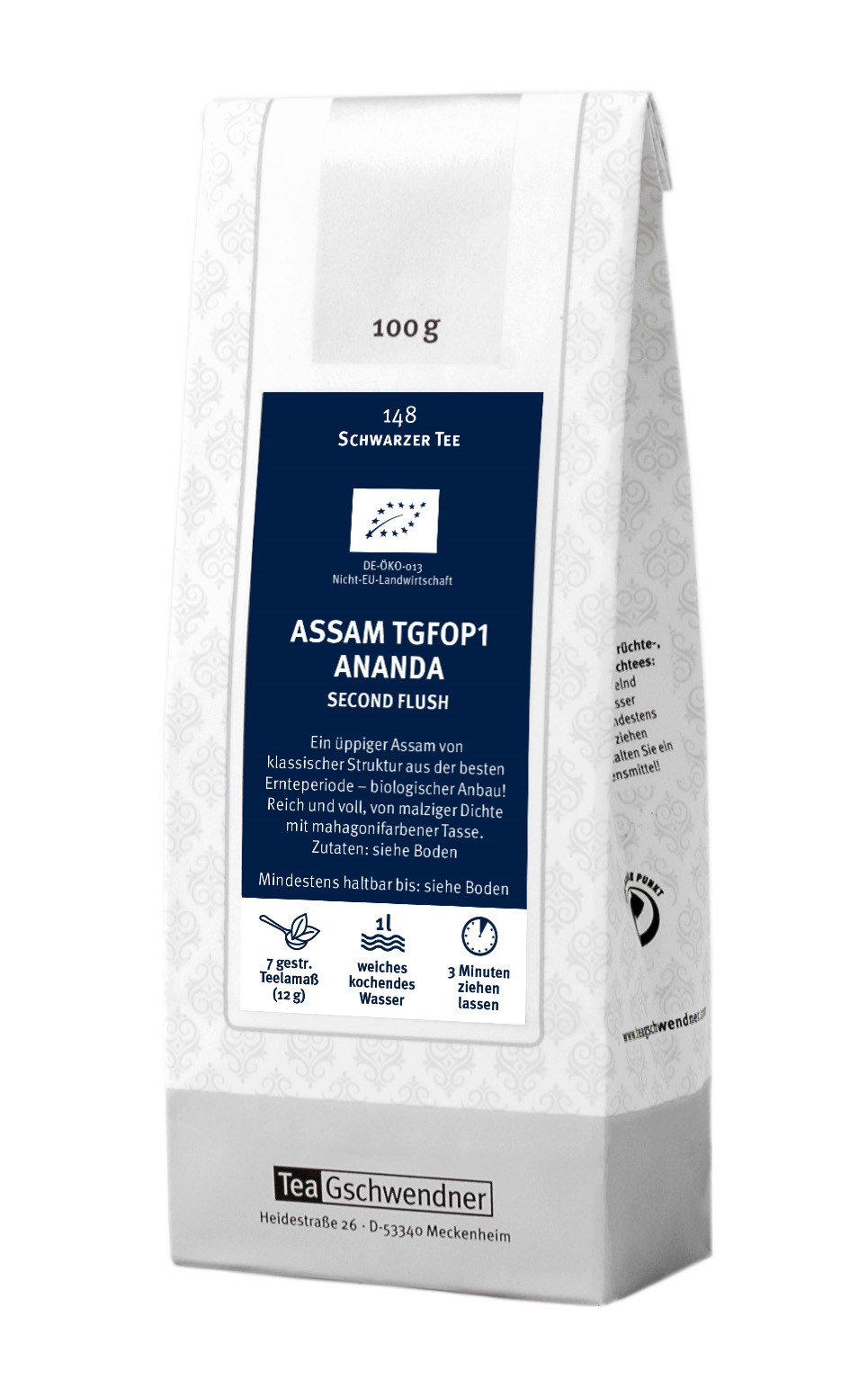 Teegschwendner Assam TGFOP1 Ananda Schwarzer Tee 100g, Schwarztee, Assam, Second Flush, 100 g, Tee