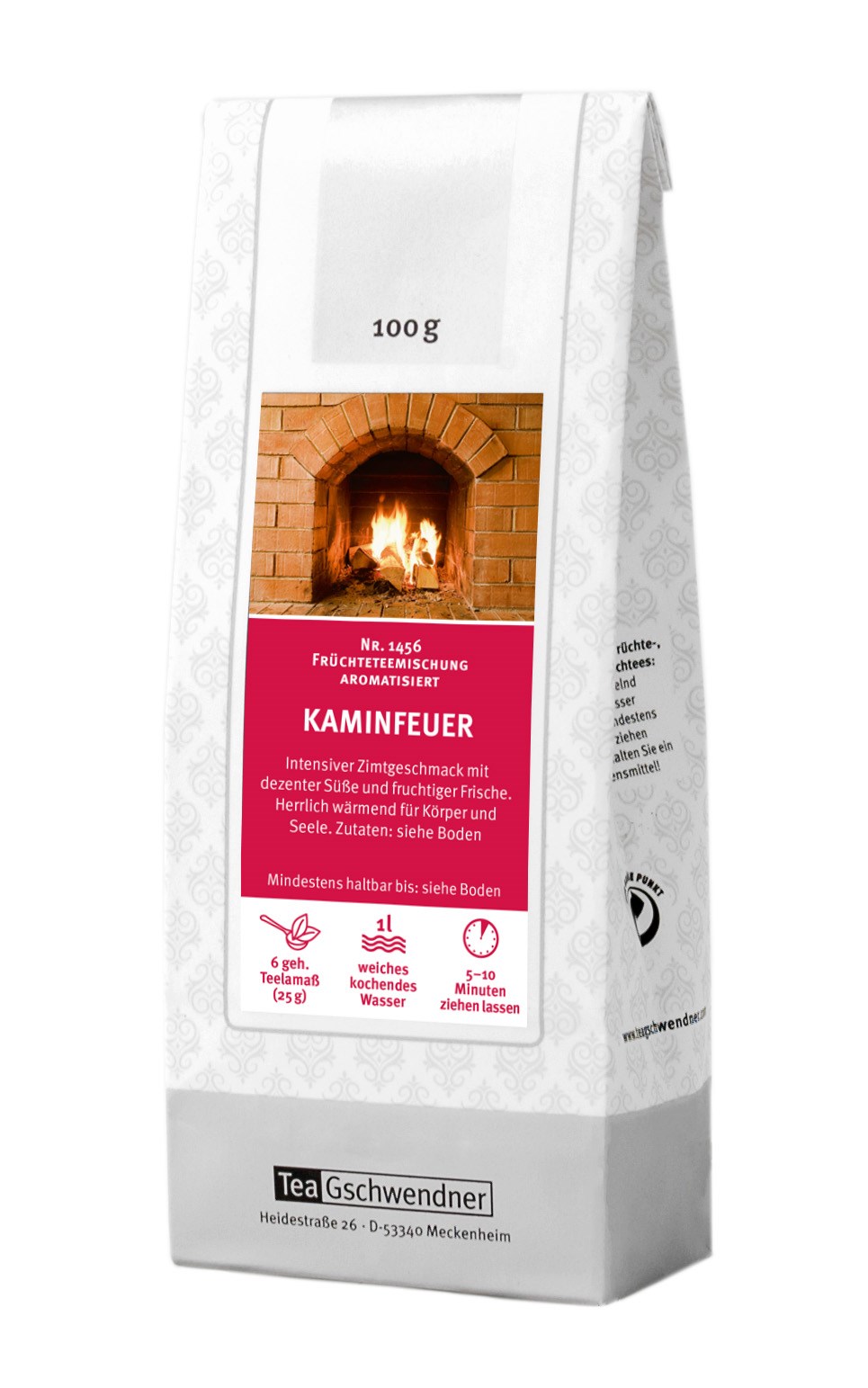 Teepackung Früchtetee Kaminfeuer 100 g TeeGschwendner, Kamineffekt, Kaminfeuer, Zimtgeschmack, Kräutertee, Teemischung