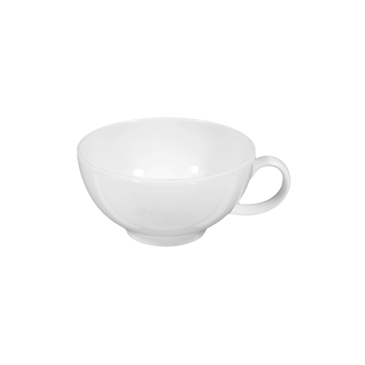 Schlichte weiße Porzellantasse mit Henkel, Tasse, Porzellan, weiße Tasse, Teetasse, Kaffeetasse