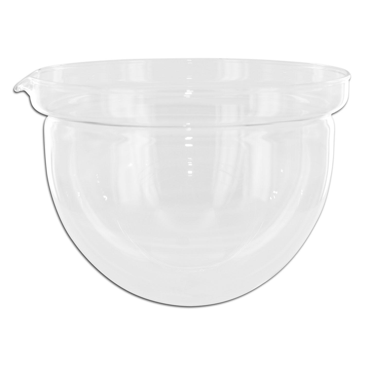 Transparente doppelwandige Glasschüssel mit Ausguss, glassschüssel, klare schale, küchenboden, schüssel glas, transparent schüssel