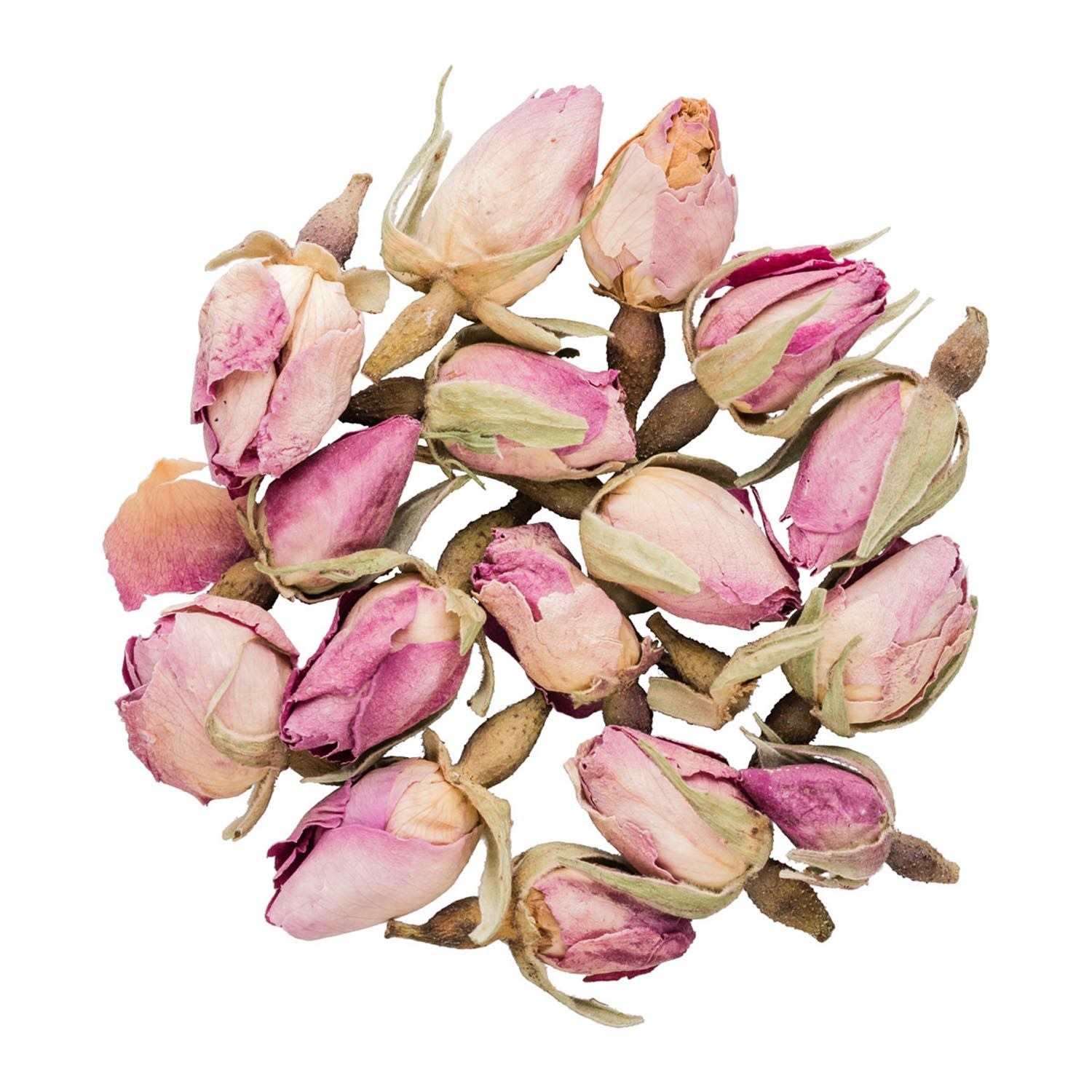 Rosa getrocknete Rosenknospen für Tee oder Deko, Rosenblüten, Rosenknospen, Trockenrose, Rose Blüten, Blumenzutaten
