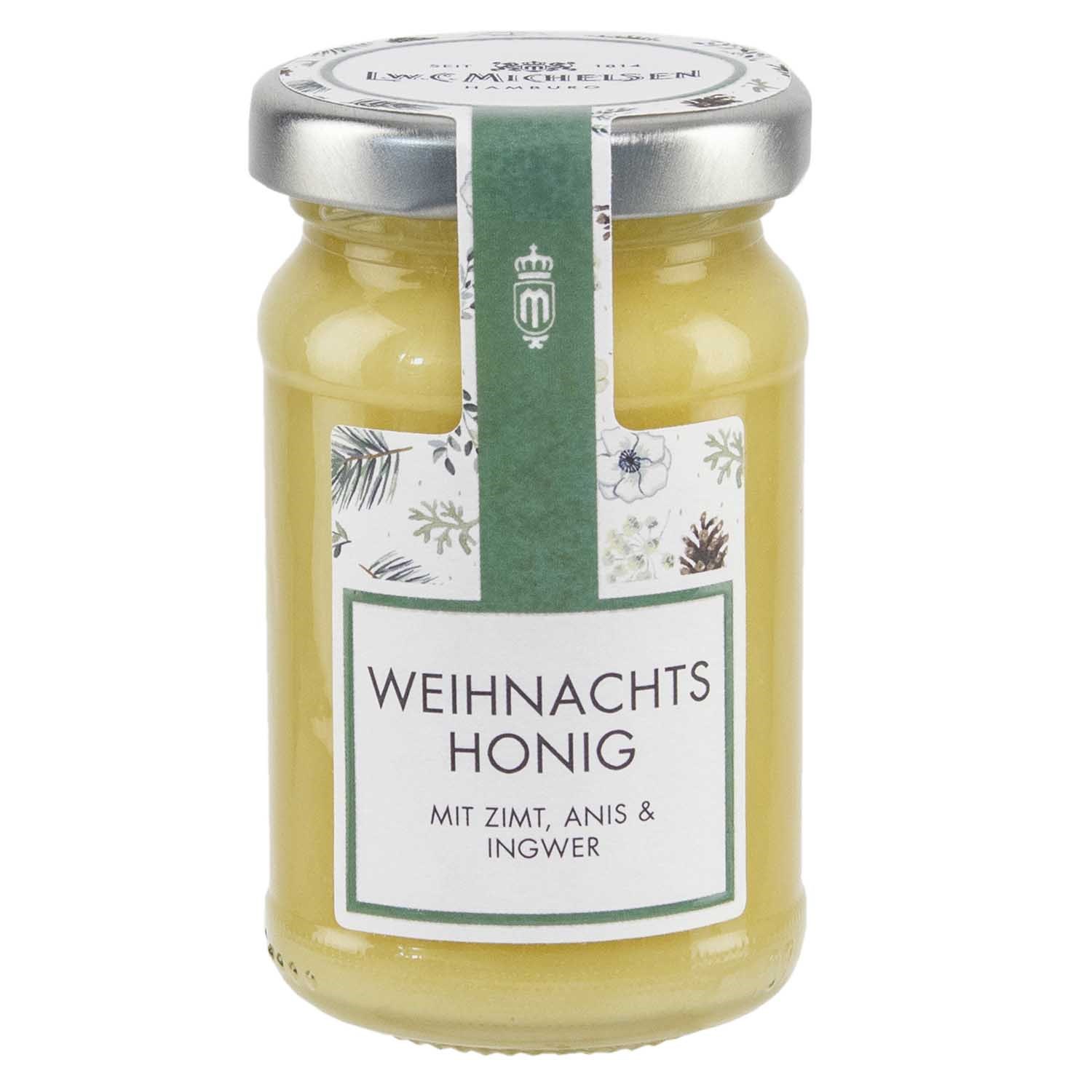Glas Weihnachtshonig mit Zimt, Anis und Ingwer, Honig, Weihnachts, Zimt, Anis, Ingwer