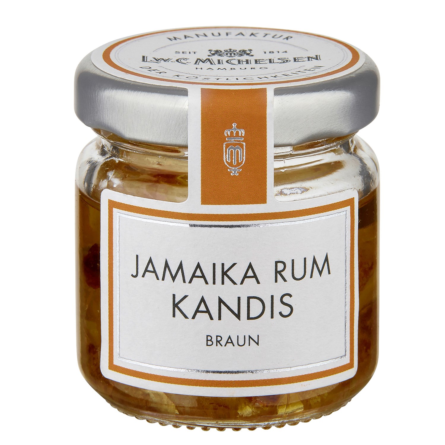 Glas L.W.C. Michelsen Jamaika Rum Kandis braun, Jamaika Rum, Kandis, Braun, Glas/Jar, Kunststoffdeckel