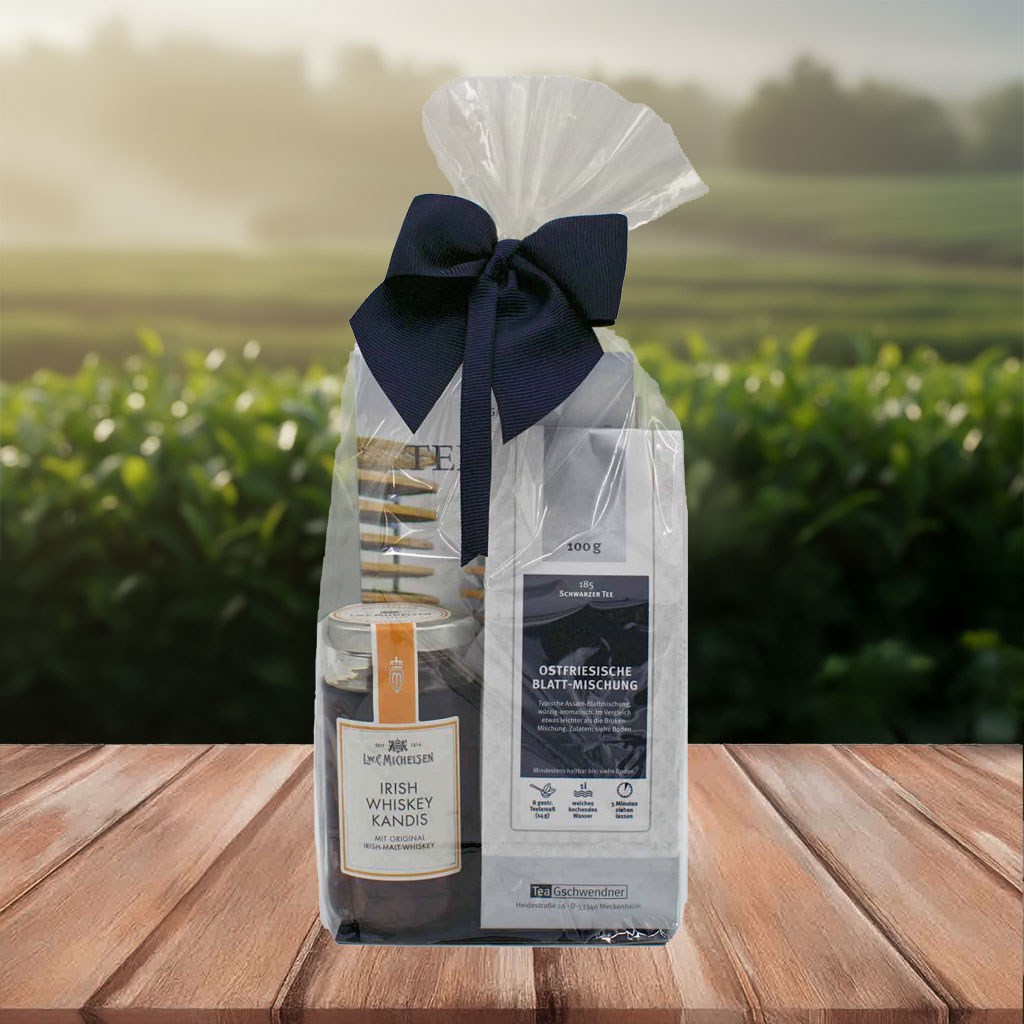 Tea gift with East Frisian tea and Irish whisky sugar