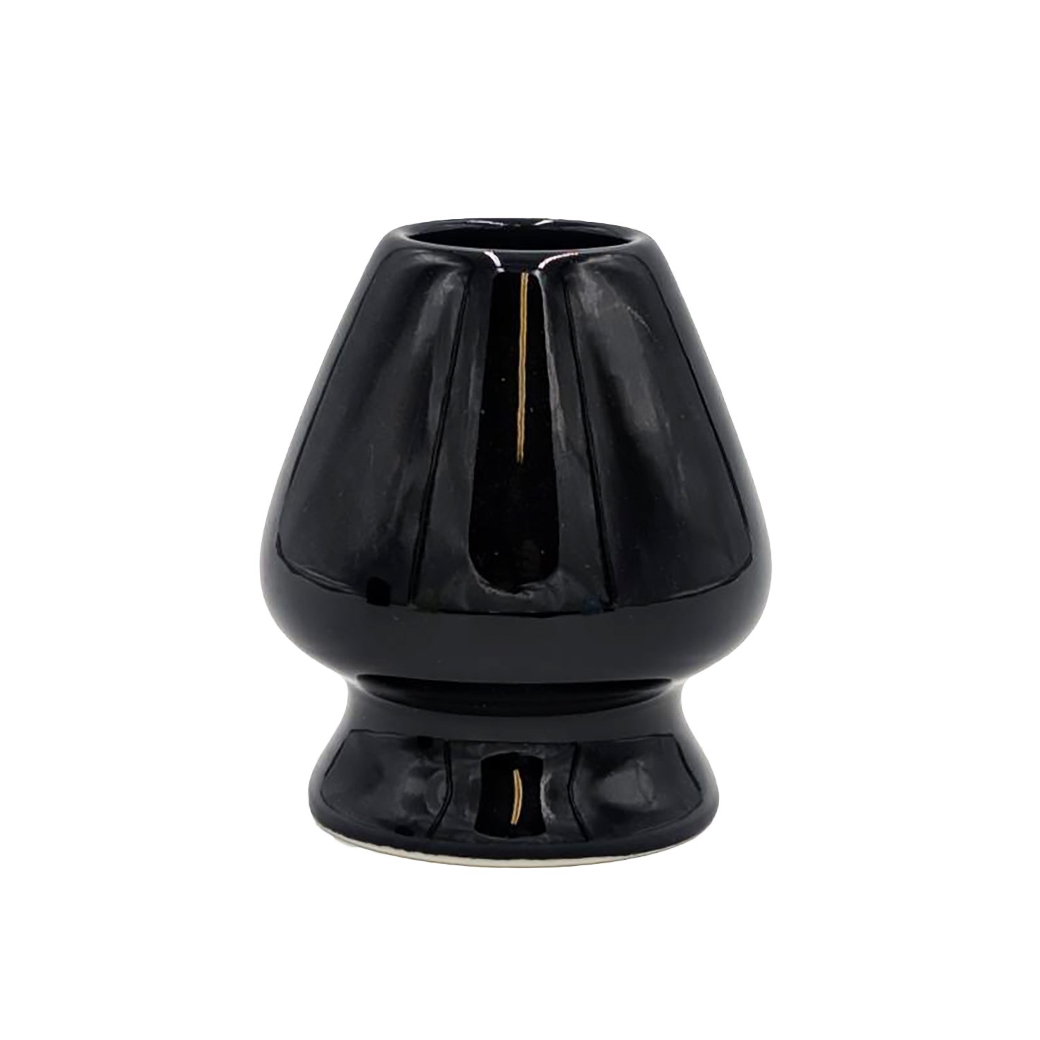 Kleine schwarze Keramikvase in moderner Form, Gehäuse, Kopfschutz, Knopfzelle, Keramikgriff, Schwarz