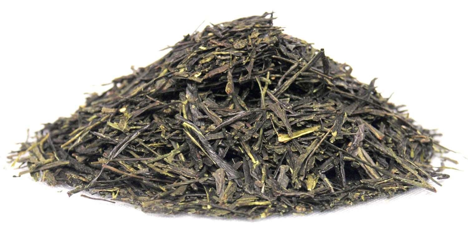 Haufen loser japanischer grüner Sencha-Tee, Tee-Stück, Blätter, Schwarzer Tee, Lose Teeblätter, Schwarz-Grün-Tee