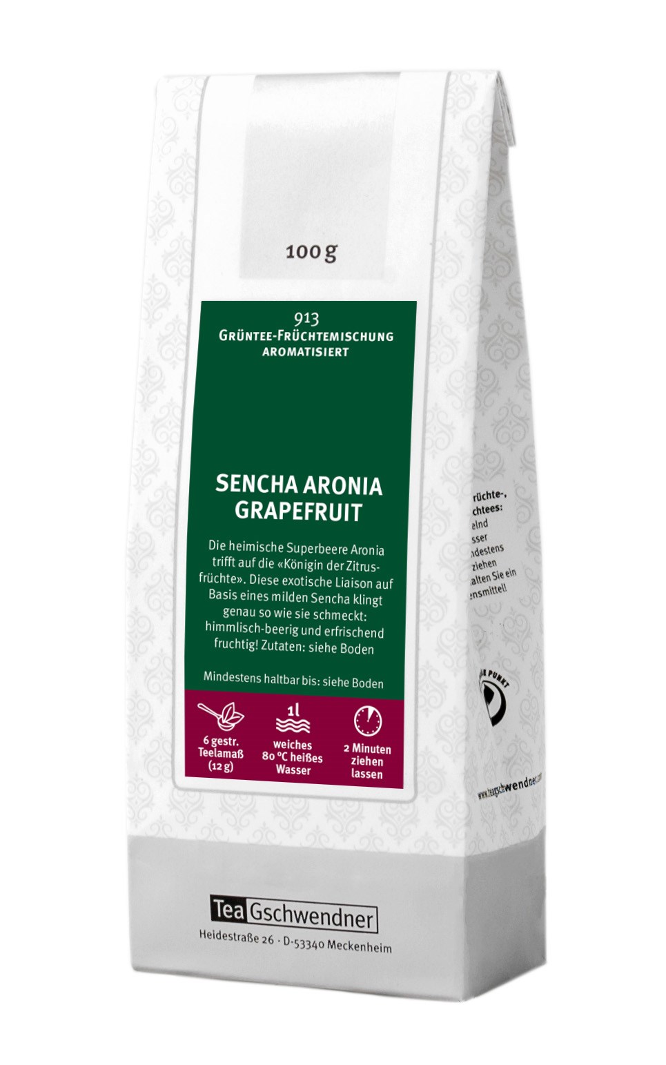 Teegeschwender Sencha Aronia Grapefruit Grüntee 100g, Sencha Aronia Grapefruit, Früchtetee, Sache 100 g, grüne Tee Mischung, aromatisiert