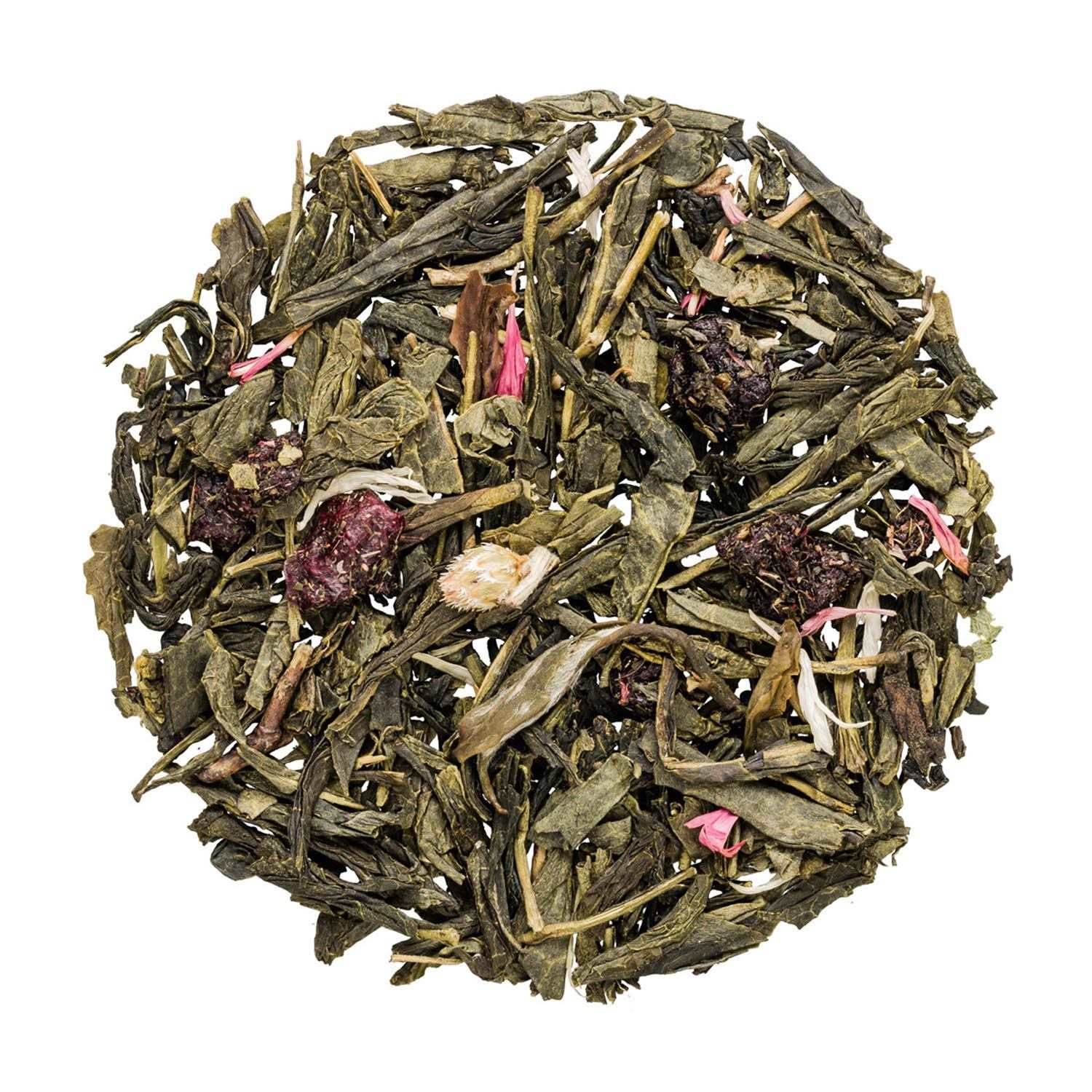 Lose Mischung aus grünem Tee mit Beeren und Blüten, Tee, Grüner Tee, Lose Blätter, Kräutertee, Blütentee