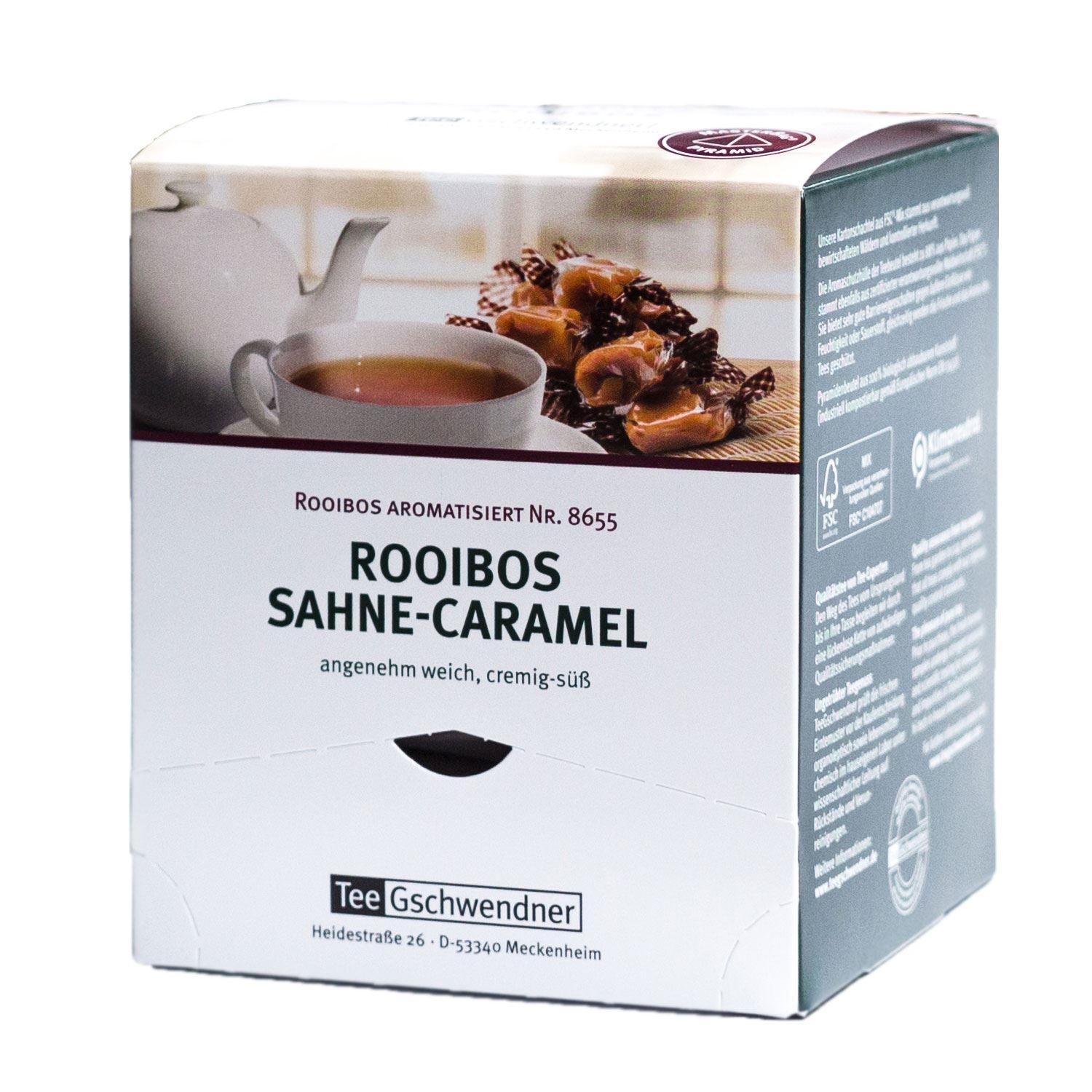 TeeGschwendner Rooibos Sahne-Caramel aromatisierter Tee, Rooibos, Sahne-Caramel, Tee, Koffeinfreier Tee, Fruchtig-süß