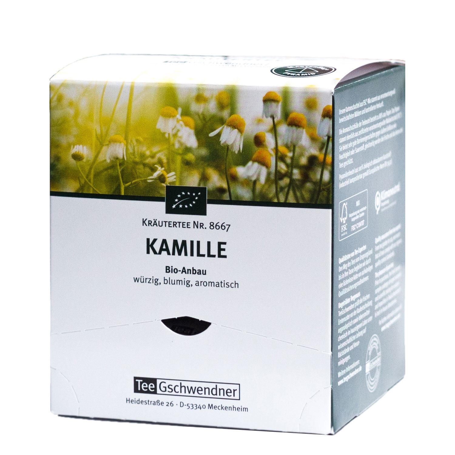 TeeGschwendner Kamille Kräutertee aus Bio-Anbau, Kamille, Bio-Anbau, Blumen, Aromatisch, Tee