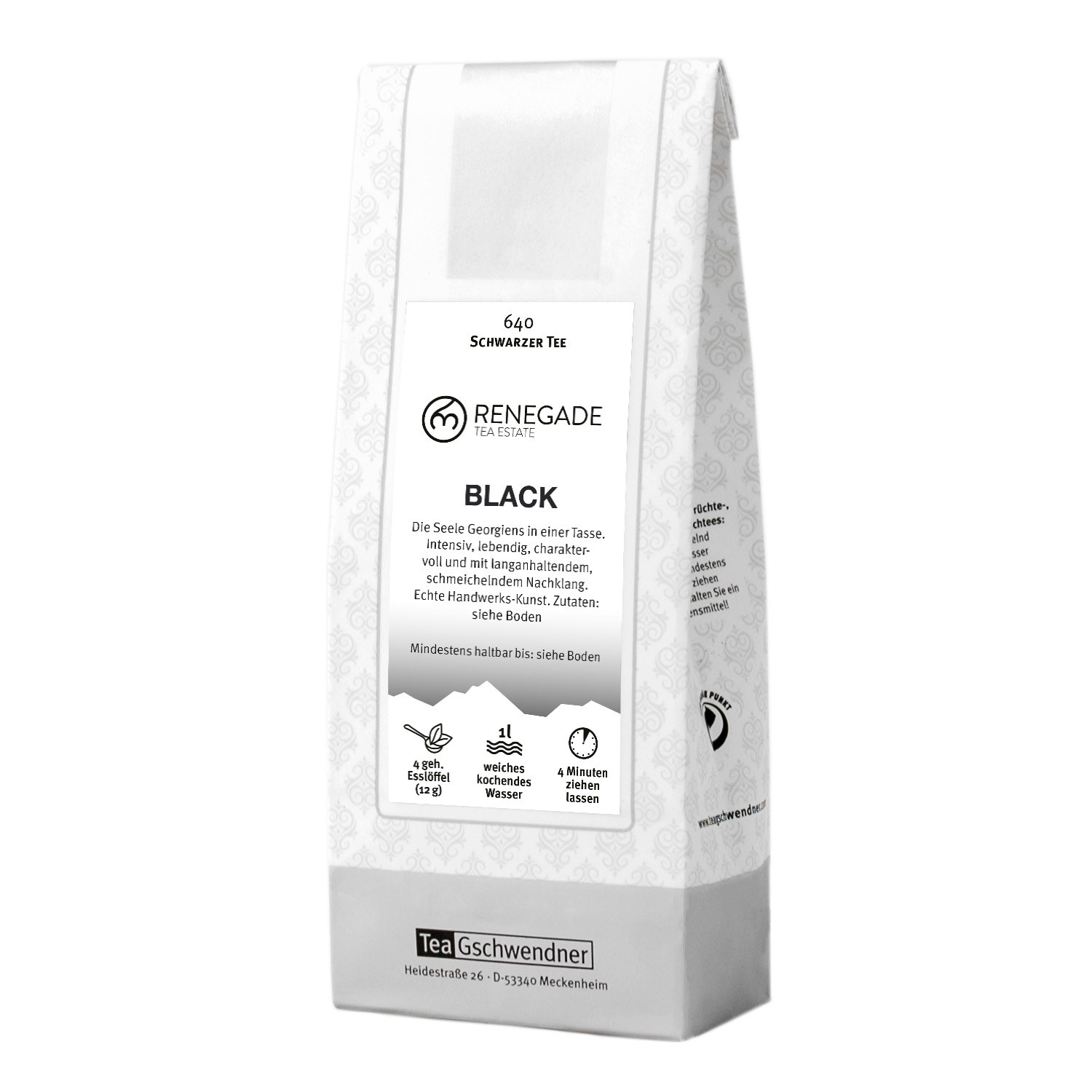 Teegschwendner Renegade Black Schwarzer Tee 640 Packung, Schwarzer Tee, Schwarztee, Teebeutel, 1 L, Renegade Tea Estate