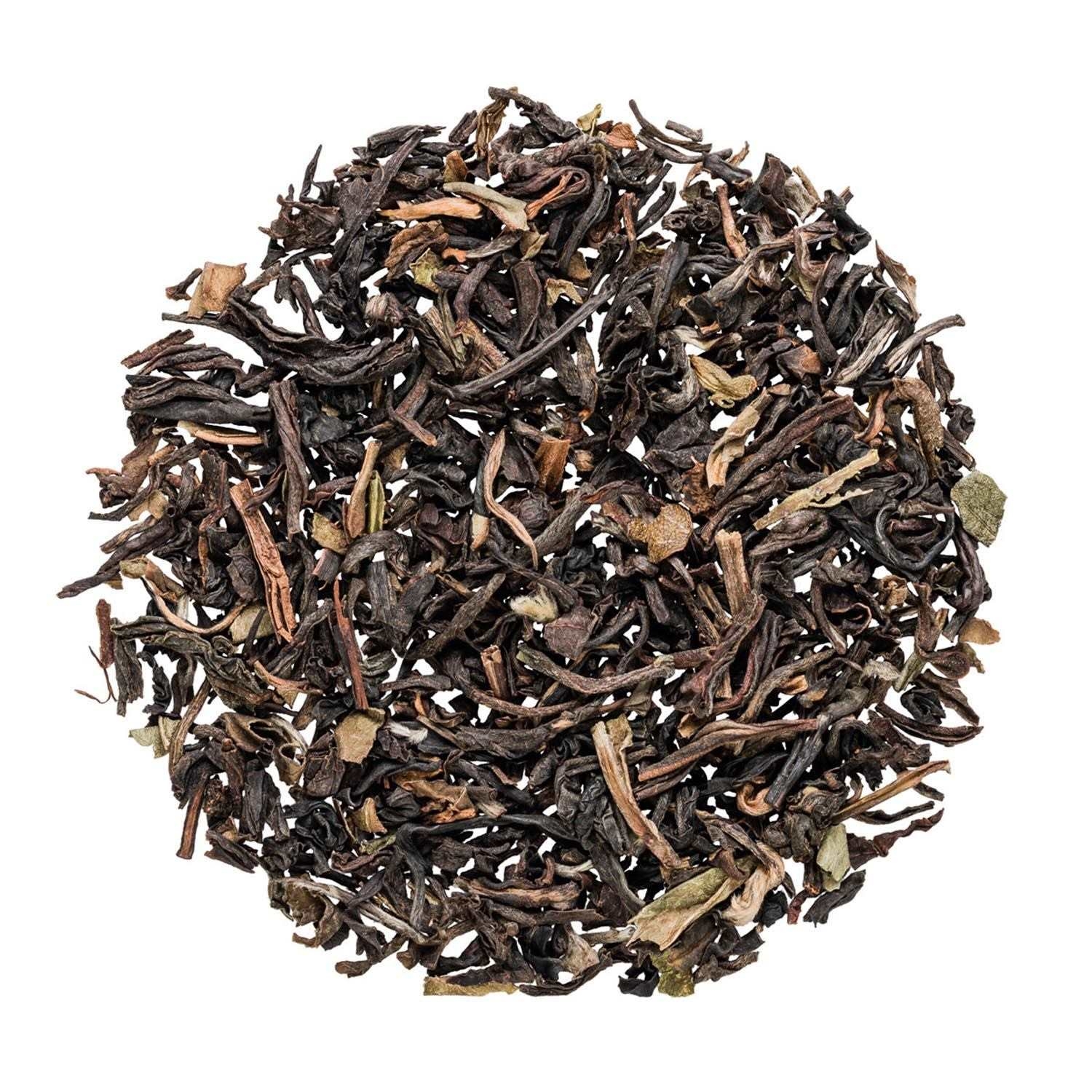 Nahaufnahme loser Darjeeling Schwarztee, Schwarztee, loser Tee, getrocknete Blätter, Teemischung, BlätterMischung