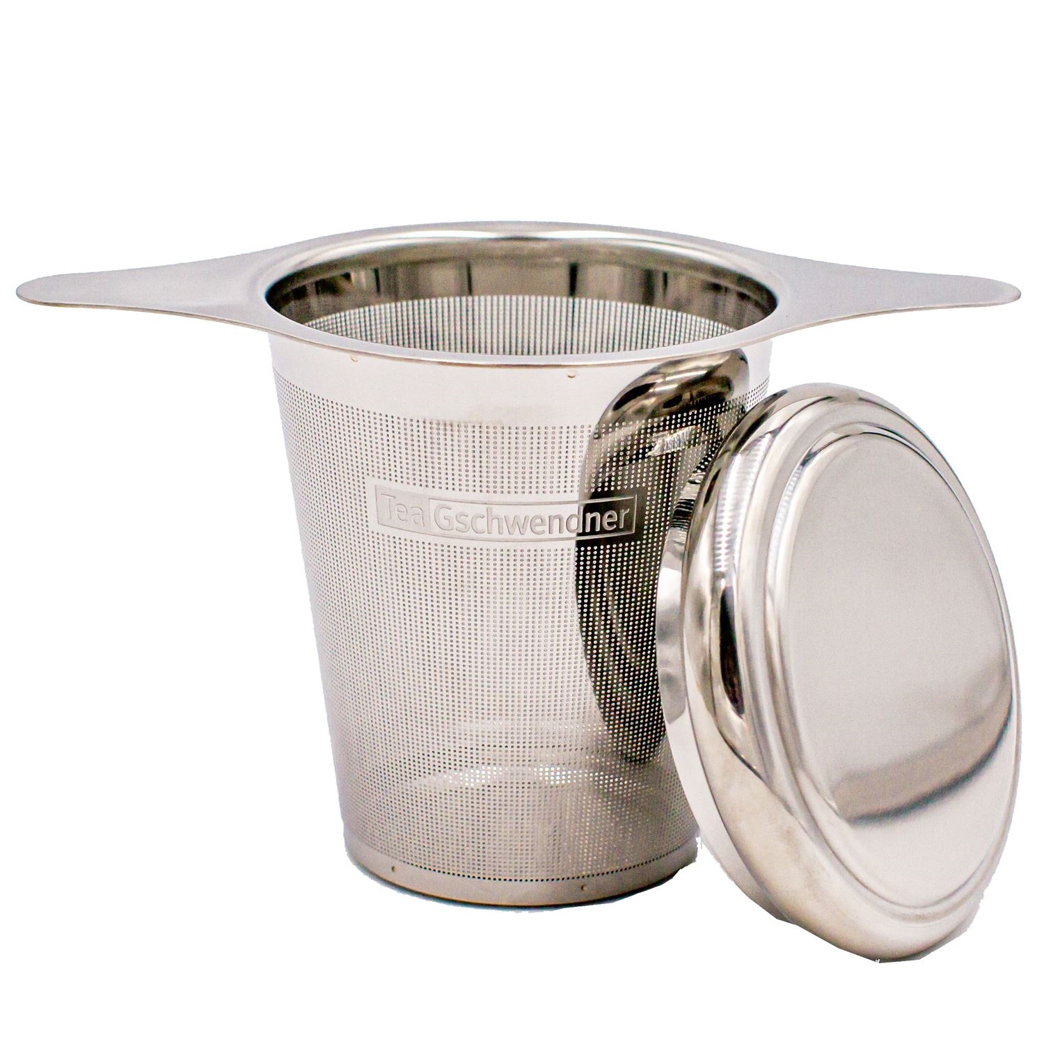 Feines Edelstahl-Teesieb mit Deckel von Tea Gschwendner, Teekolben, Streuer, Teesieb, Edelstahl, Kaffeefilter?