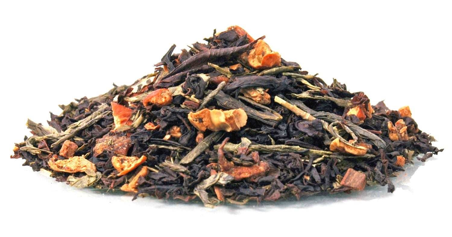Haufen loser aromatisierter Früchtetee-Mischung,  tee,  schwarzer tee,  loser tee,  kräuter,  blätter