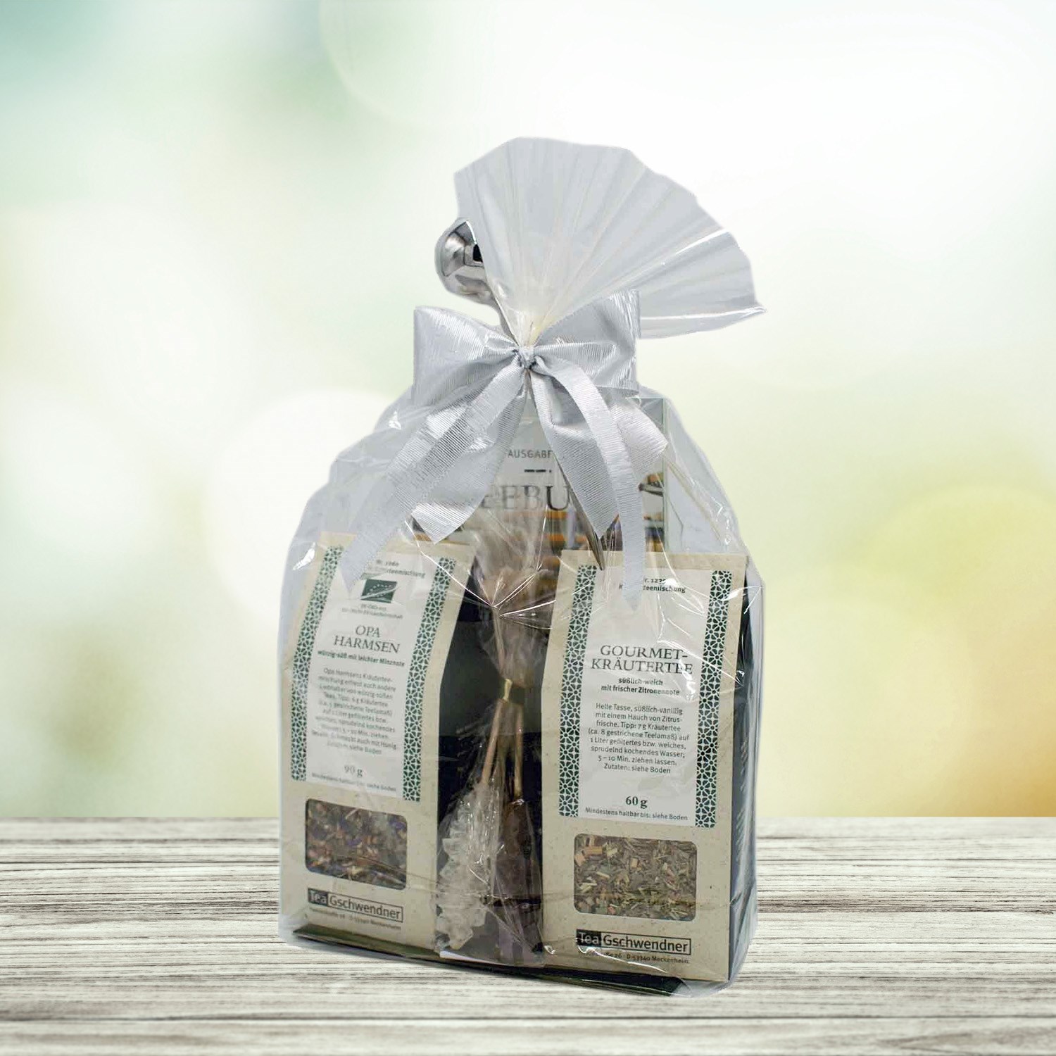 Geschenkkorb mit TeeGschwendner Gourmet-Kräutertee, Teedose, Kräutertee, Geschenkset, Kräutertee-Set, Geschenkverpackung