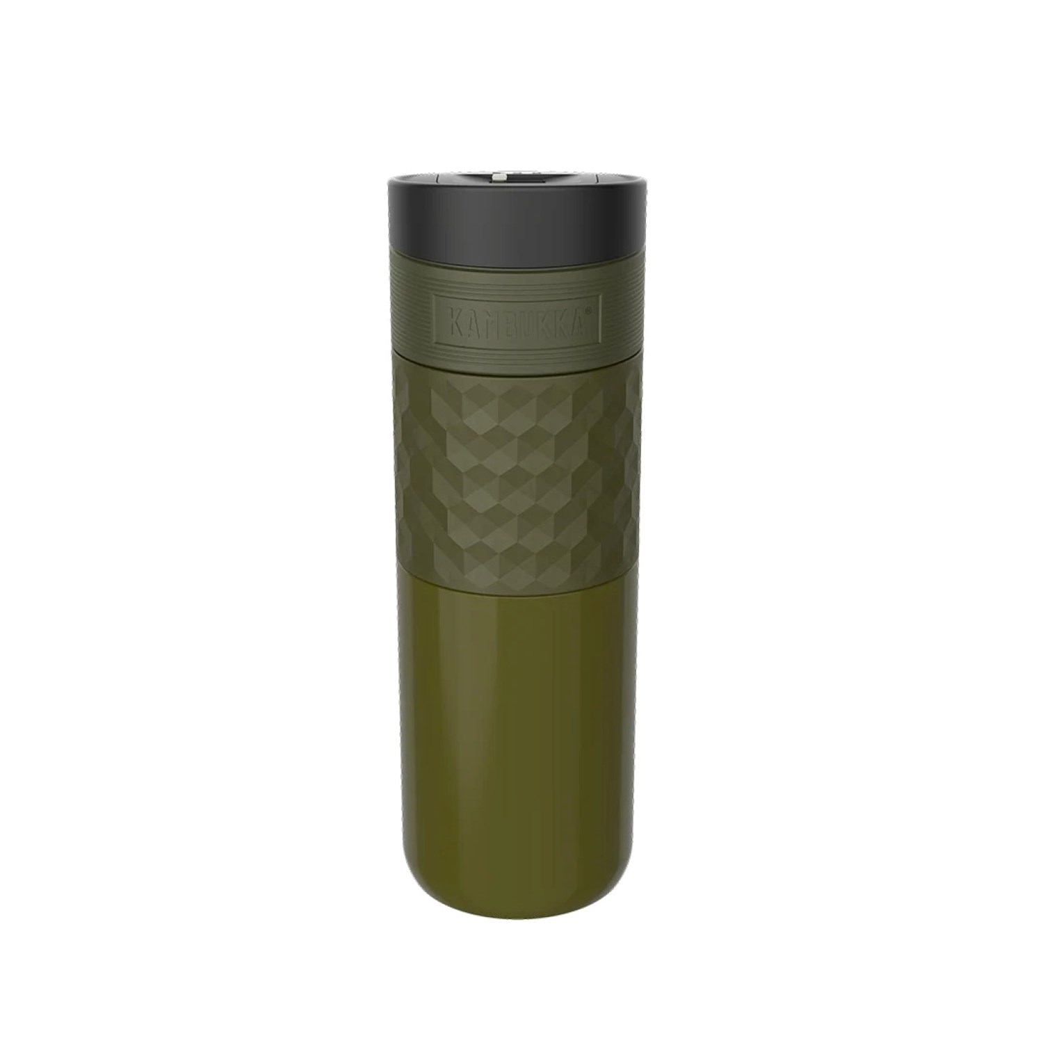 Grüner Kambukka Thermobecher mit schwarzem Deckel, Thermo, Tumbler, Olive, Textured grip, Stainless steel