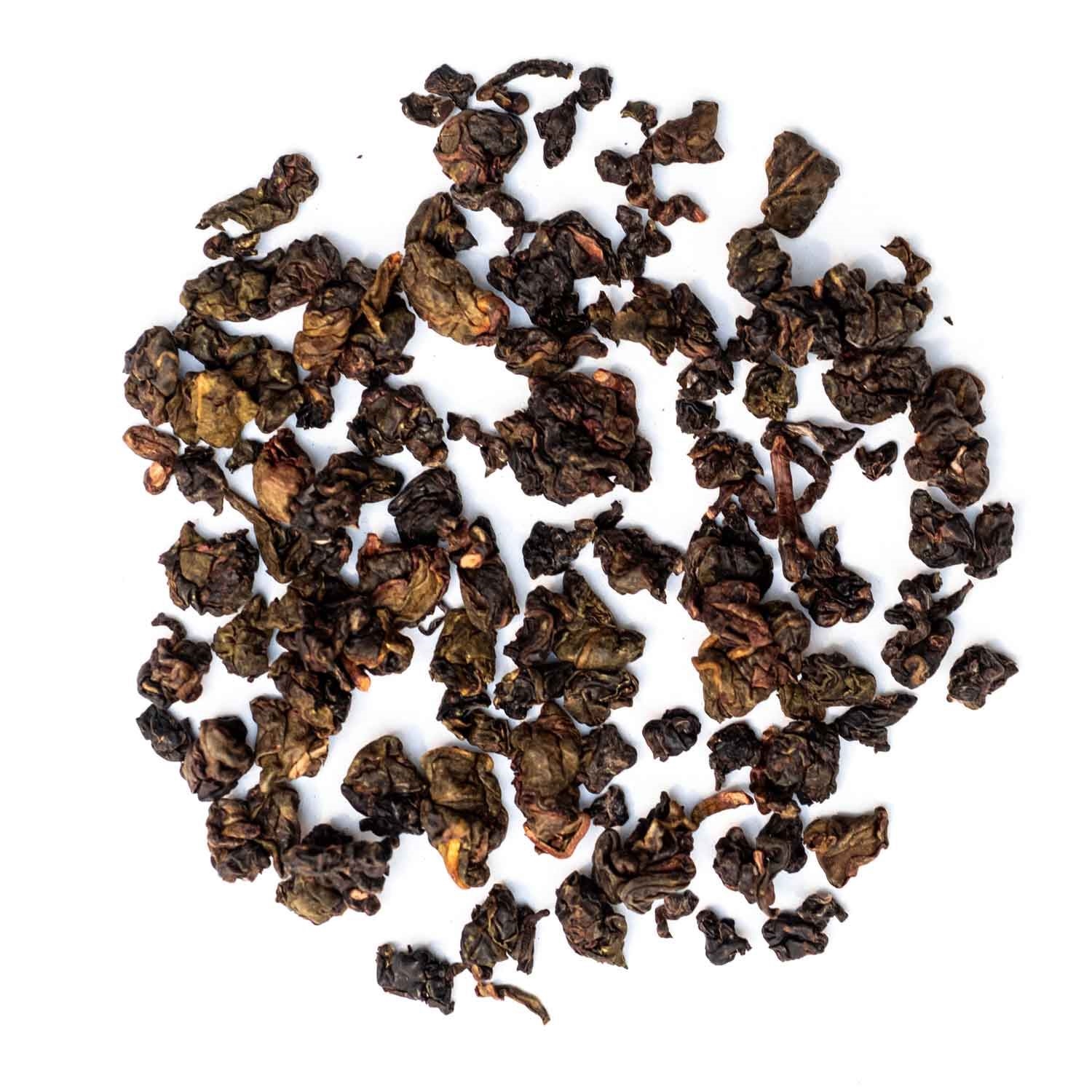 Gerollte Oolong-Teeblätter in Nahaufnahme, Tee-Tee?, Oolong?, Rauchen?, Getrocknete Blätter, Lose Teeblätter