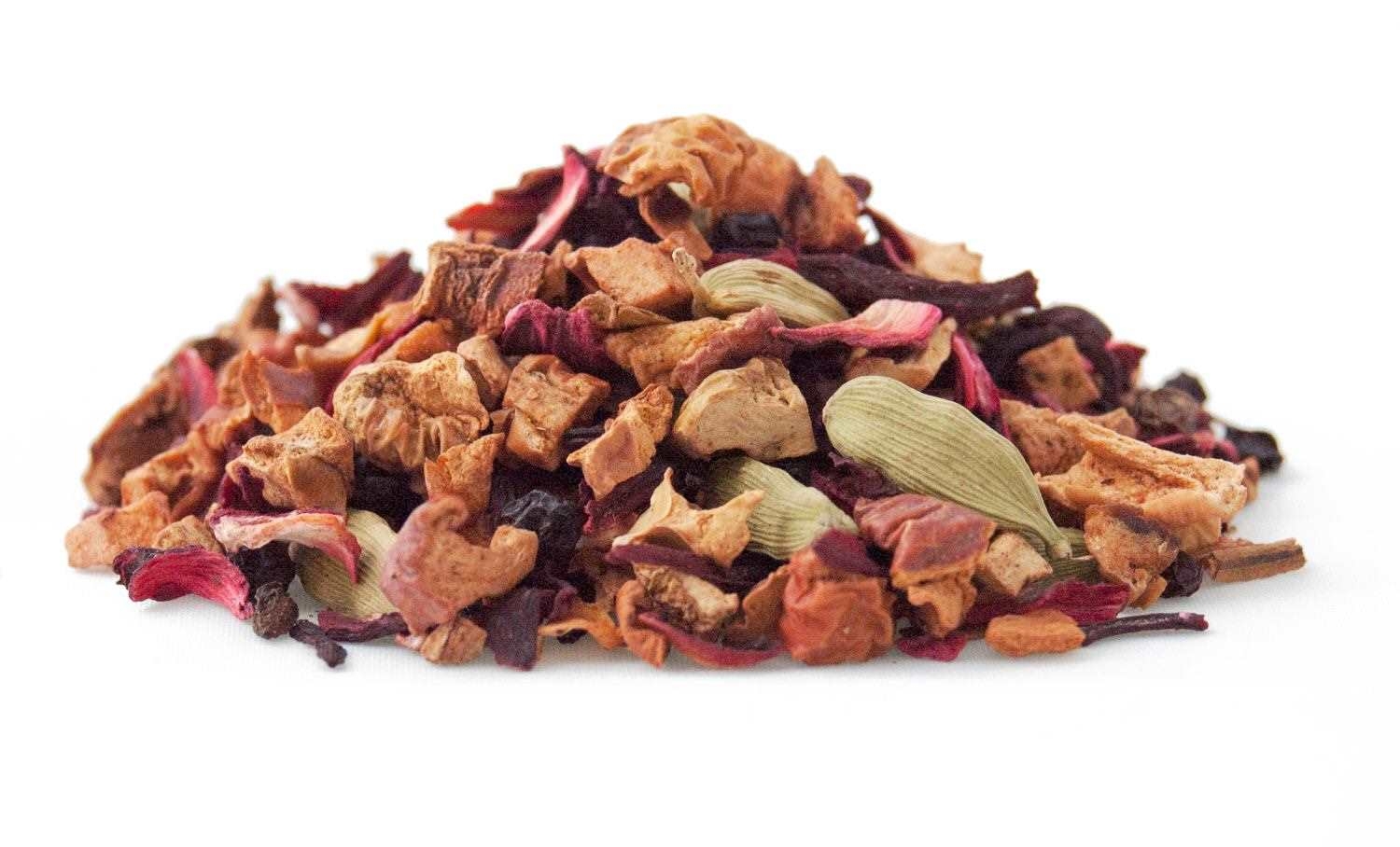 Kräutertee, Trockenfrüchte, Kaffee?, Blütenstücke, Gemischte Gewürze