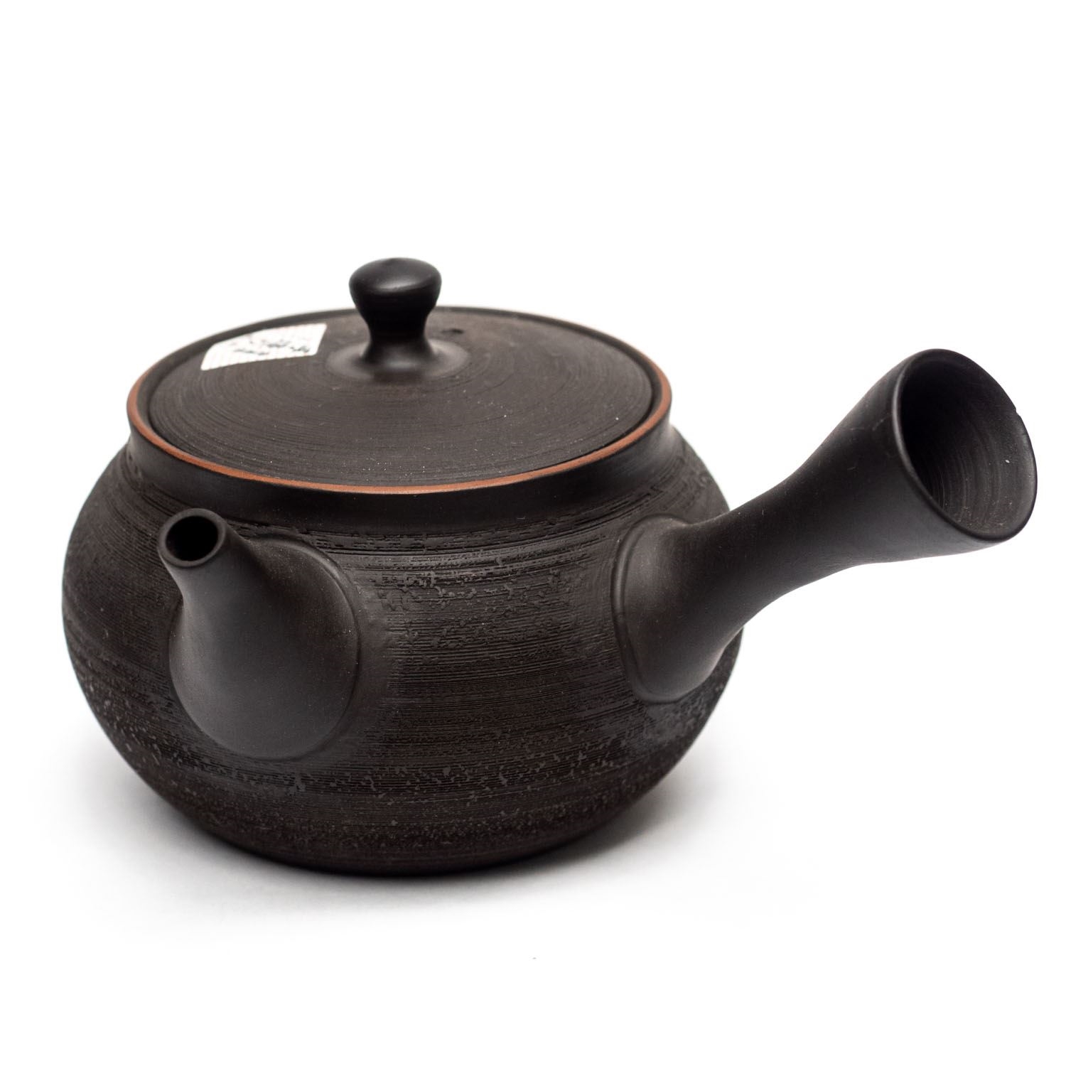 Schwarze japanische Kyusu-Teekanne aus Keramik mit Ausguss, Teekanne, Kessel, Keramik, Schwarz, Glasur