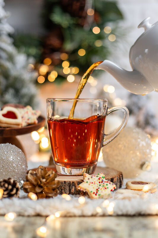 Tee, Glas, Kaffeekränzchen, Teezubehör, Weihnachtsdekoration