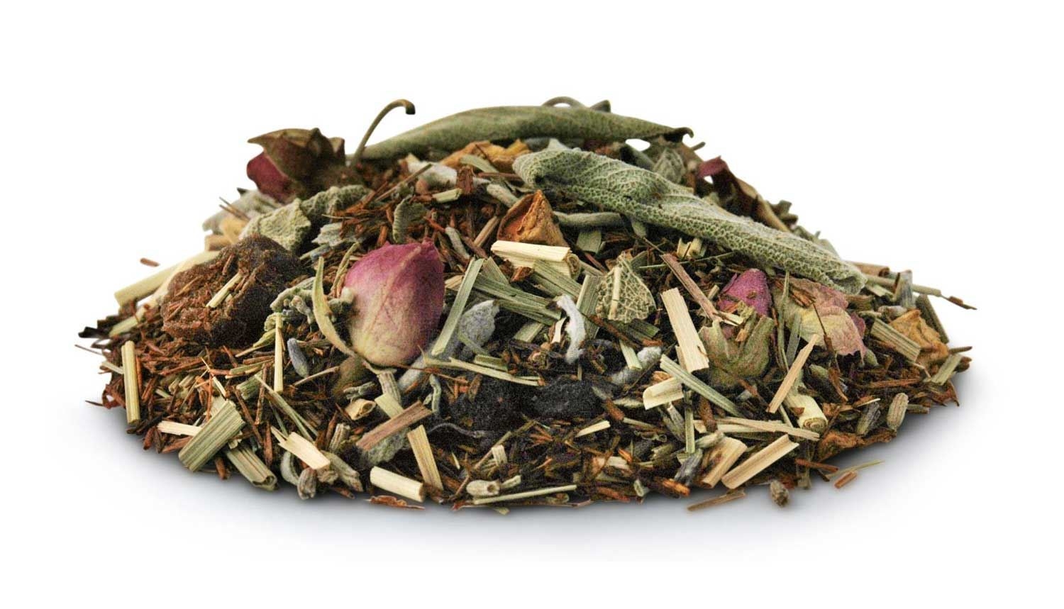 Lose Kräutertee-Mischung mit Blüten und Blättern, Kräutertee, Kräuterblätter, Lose Mischung, Blätter, Rosettenknäuel